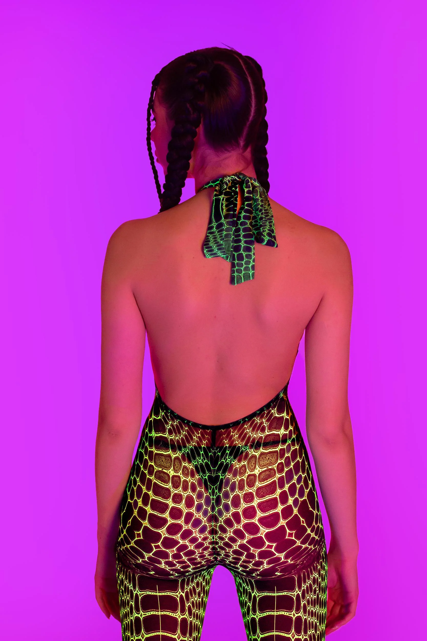 A Little Reptilian Mesh Halter Romper - Image 3