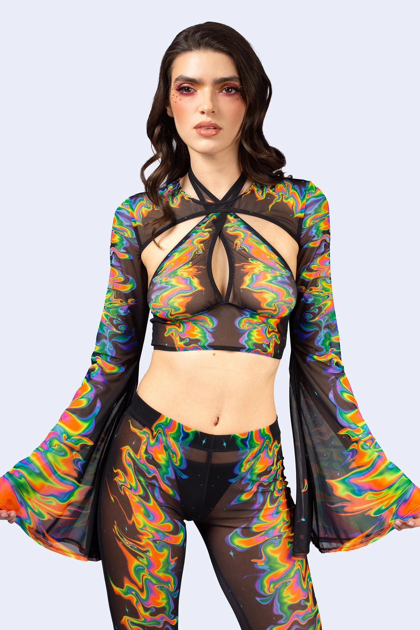 Aura Flow Criss Cross Top And Shrug - Image 2