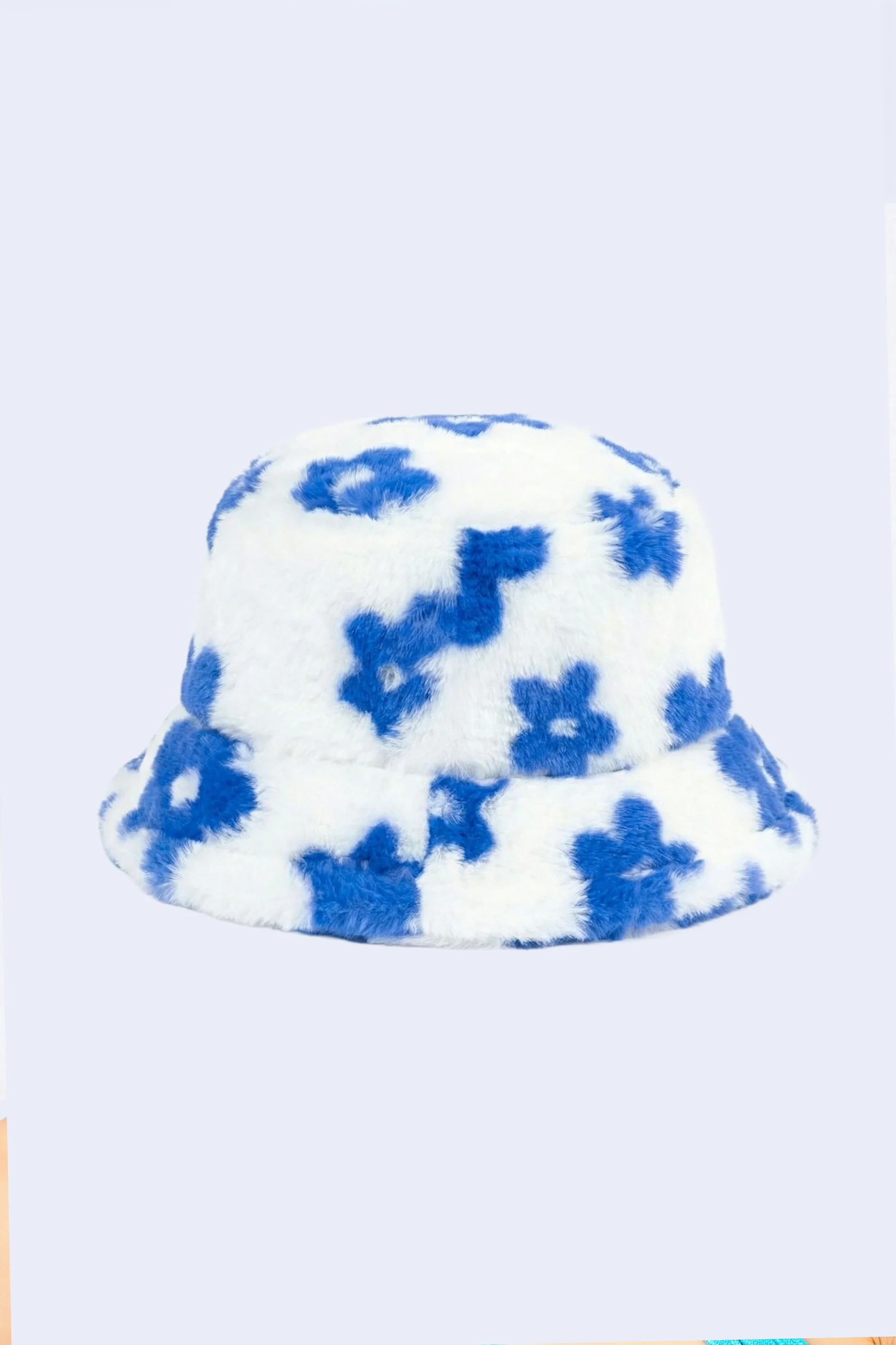 Baby Bloom Blue Furry Bucket Hat - Image 3
