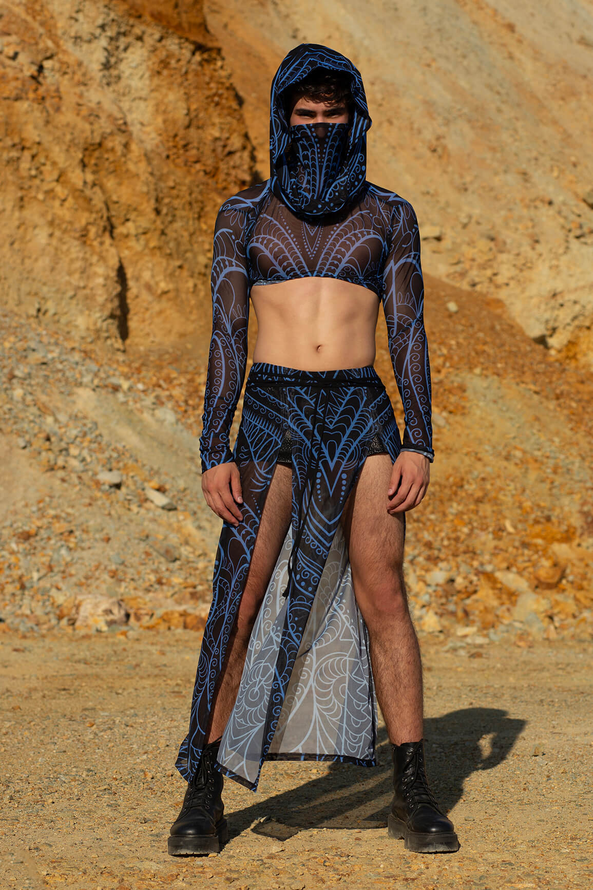 Blue Occult Male Maxi Sarong - Image 3
