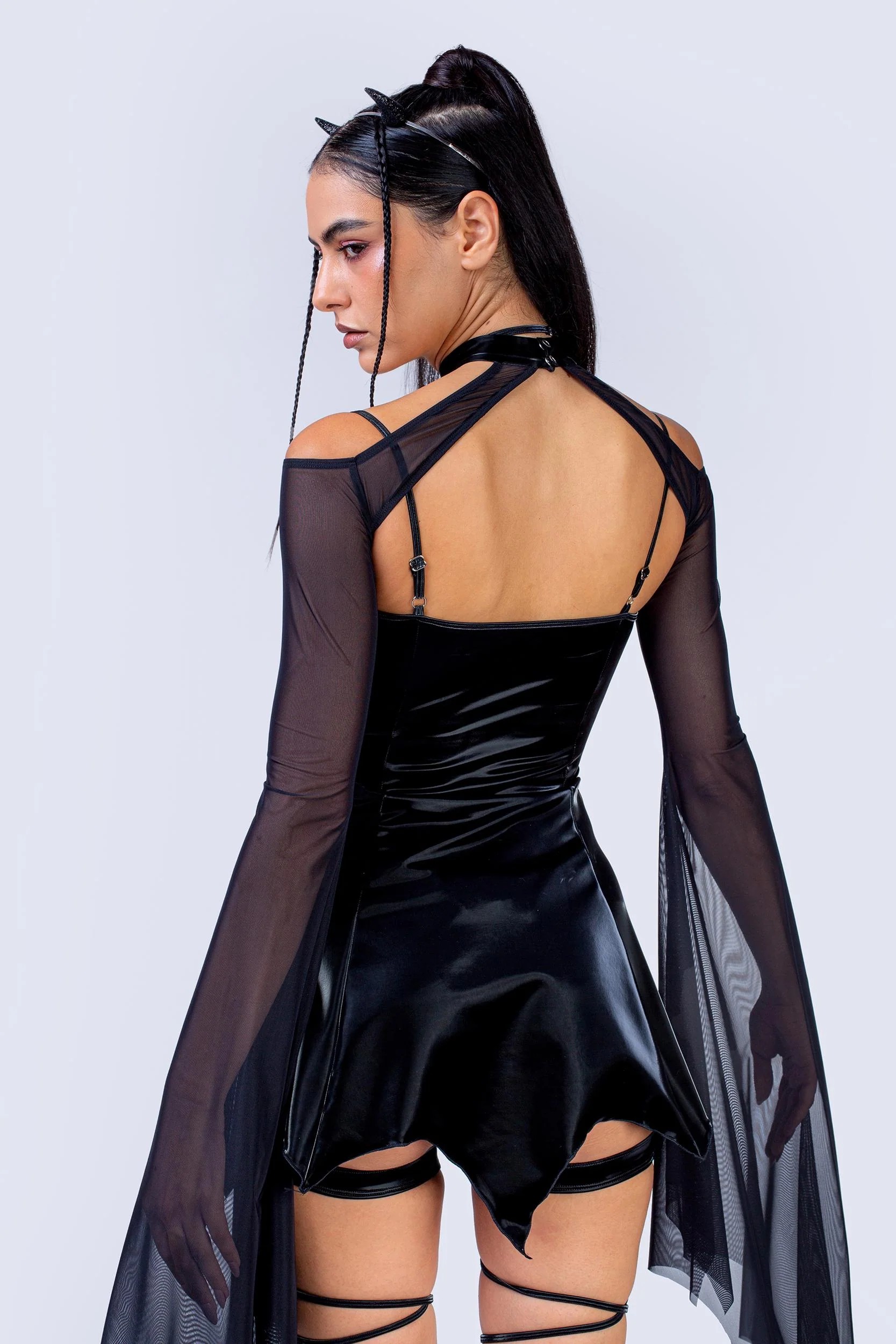 Bring On The Wing Mini Dress And Mesh Shrug - Image 2