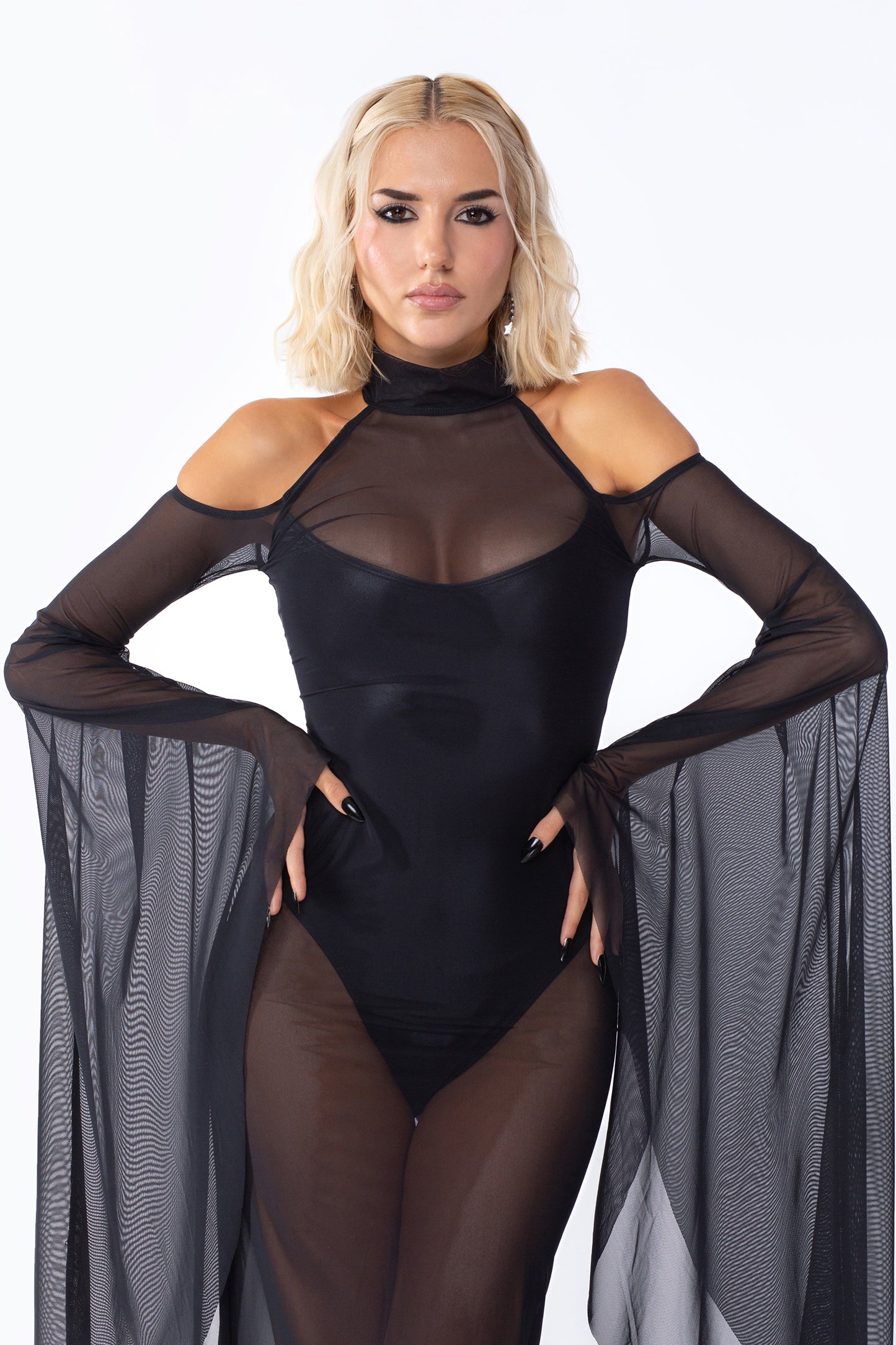 Cora Mesh Bell Sleeve Dress - Image 3