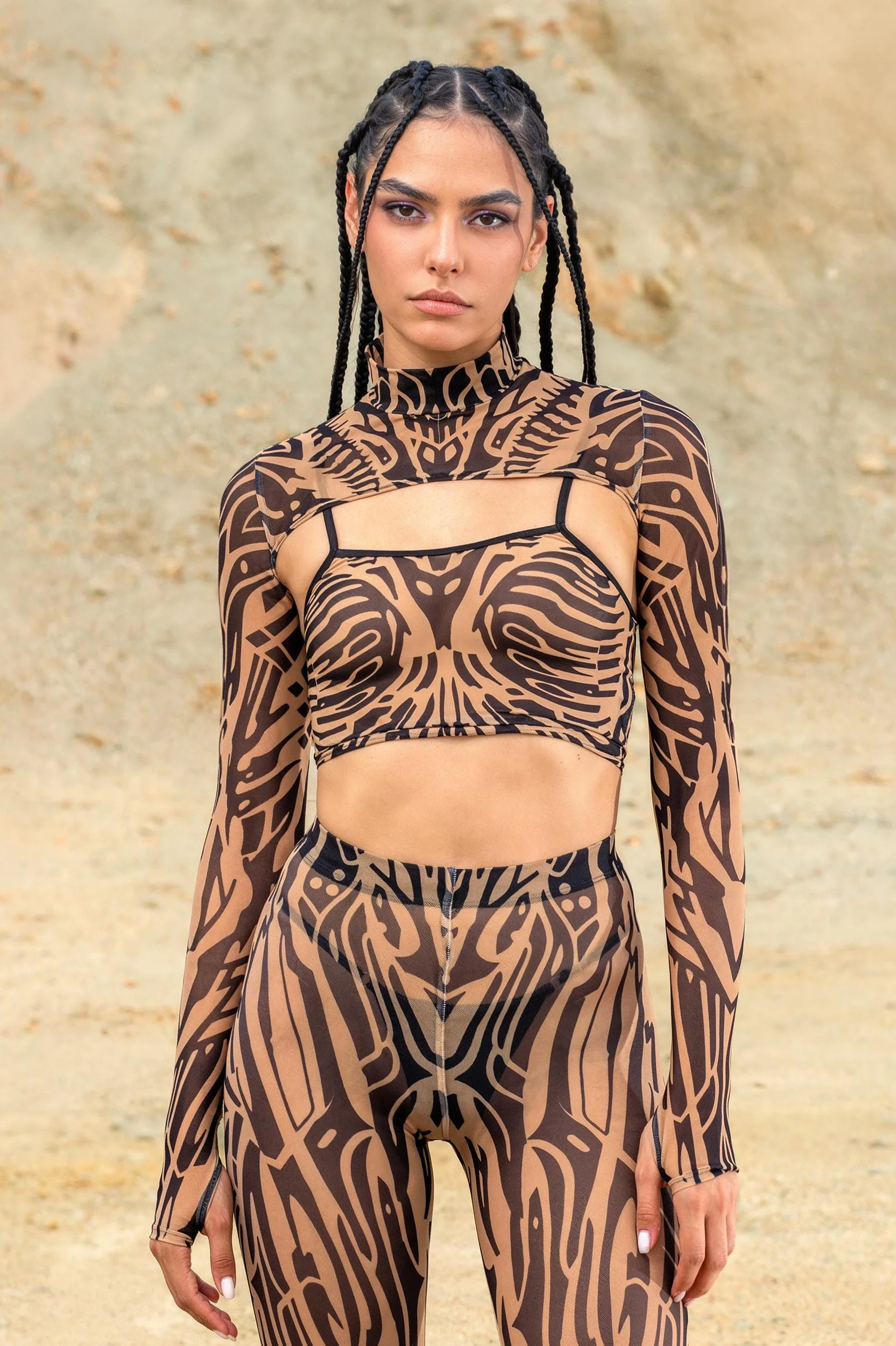 Core Shrug & Mesh Leggings Set - Image 3