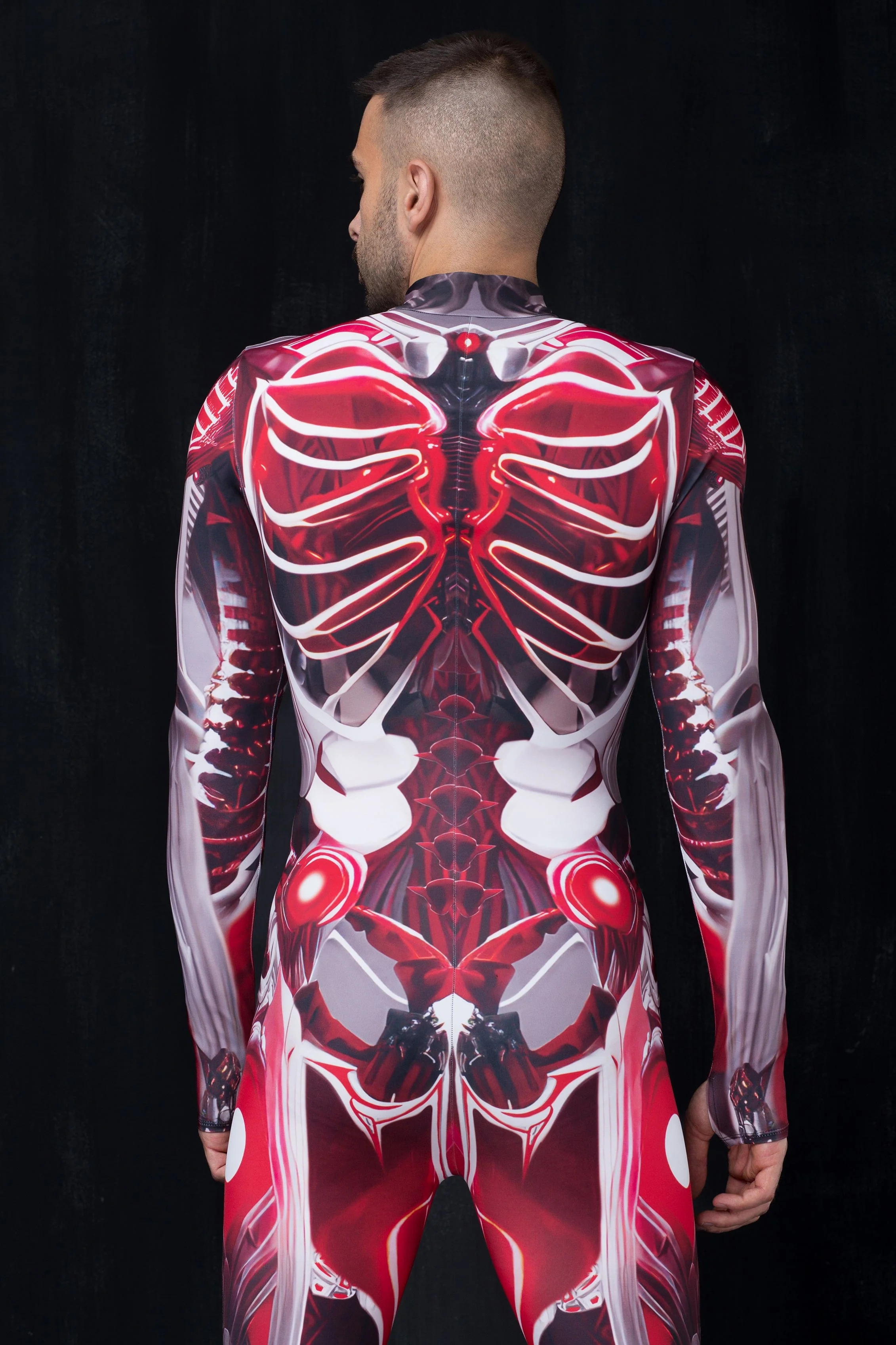 Crimson Skeleton Male Costume - Image 2