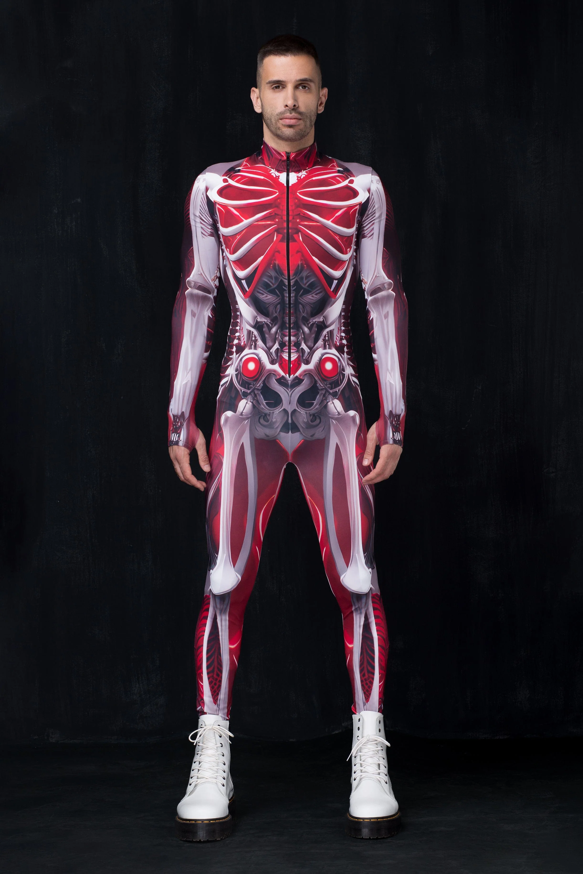 Crimson Skeleton Male Costume - Image 3
