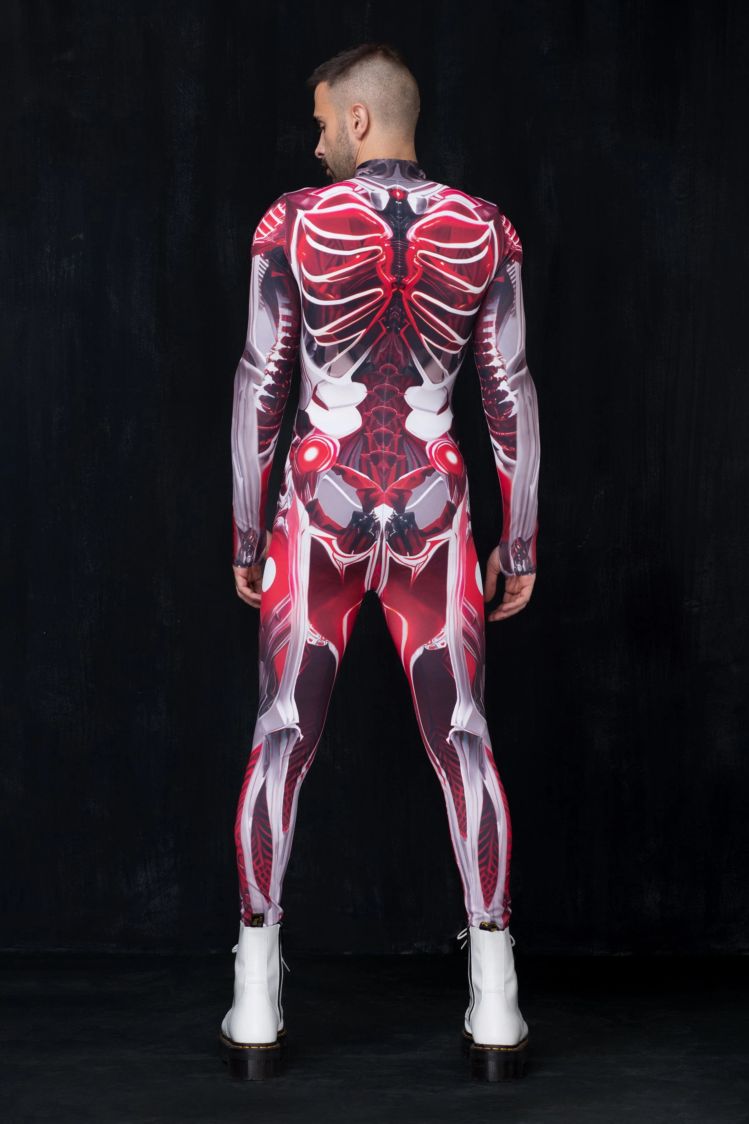 Crimson Skeleton Male Costume - Image 4