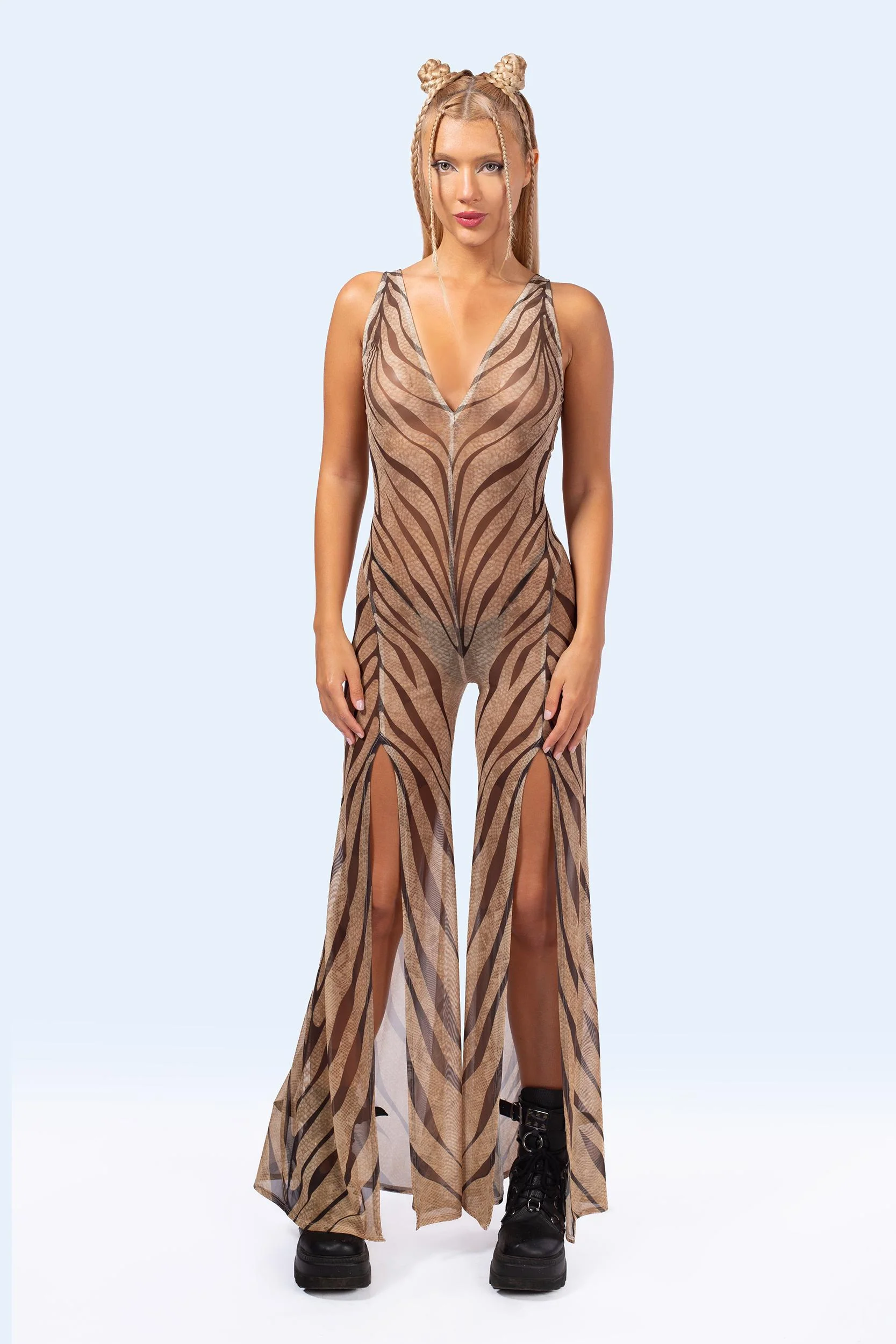Desert Whisper Plunging Slit Romper - Image 5