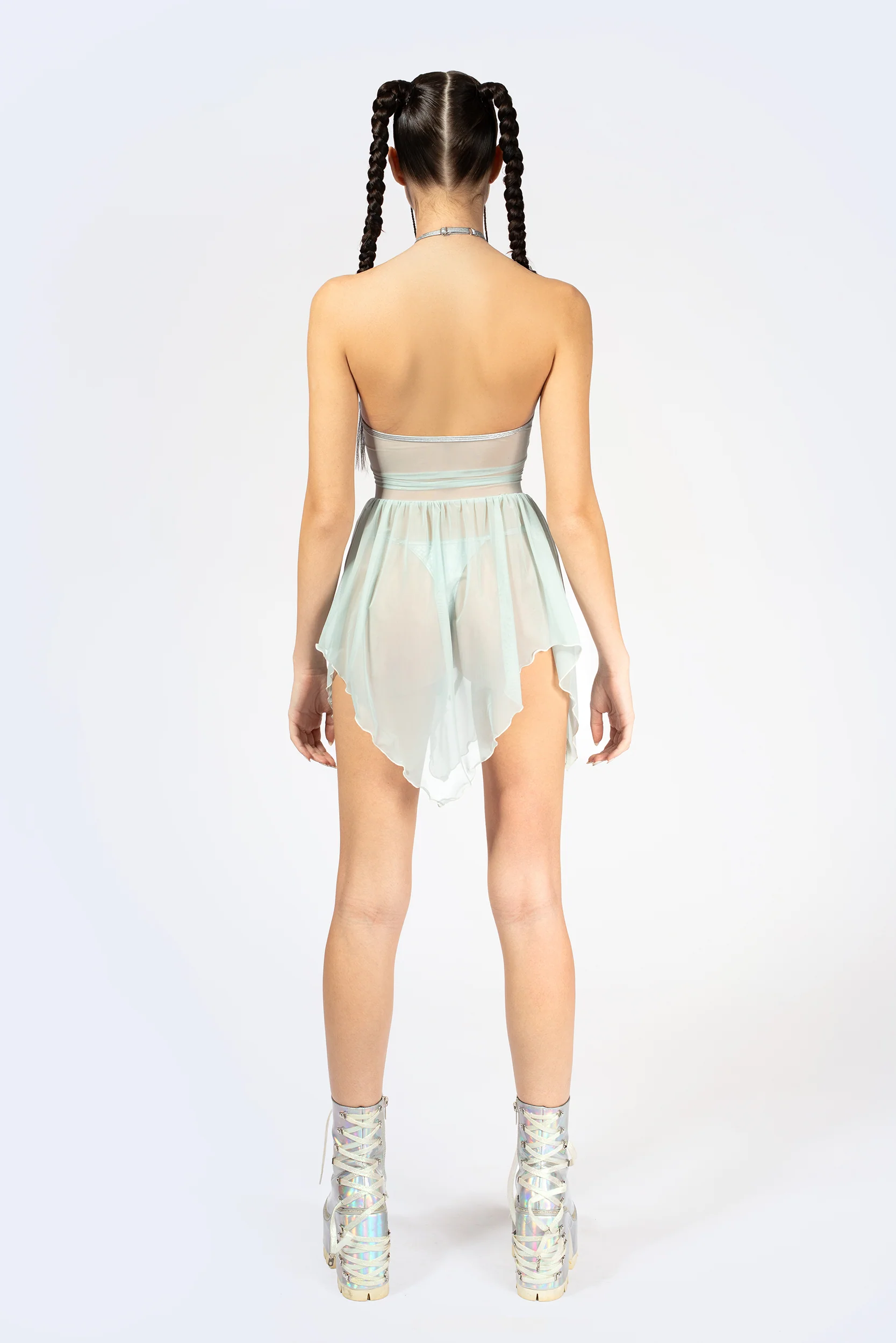 Double Take Lace Up Mini Dress - Image 4