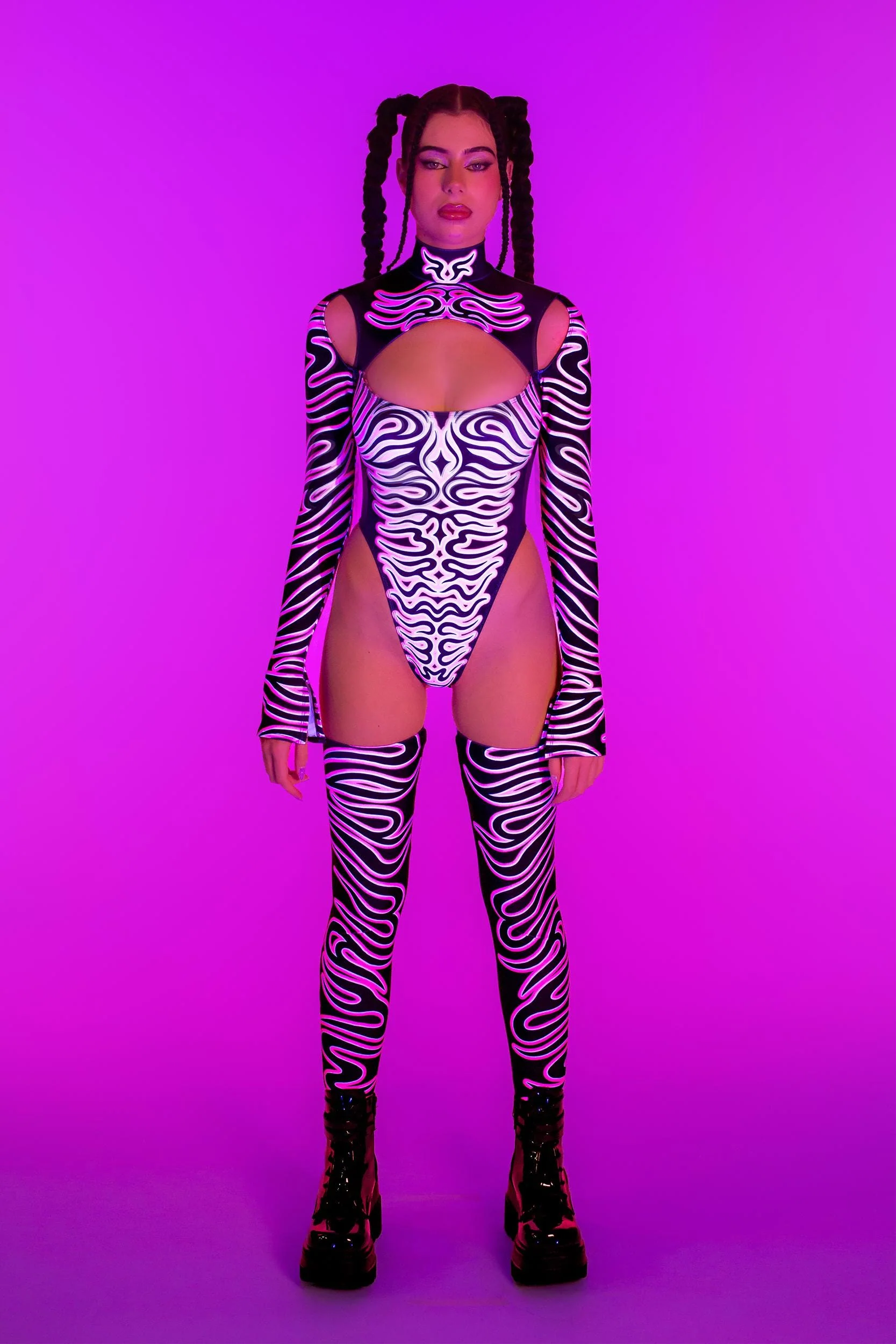 Eye Of The Pink Tiger Keyhole Bodysuit - Image 4