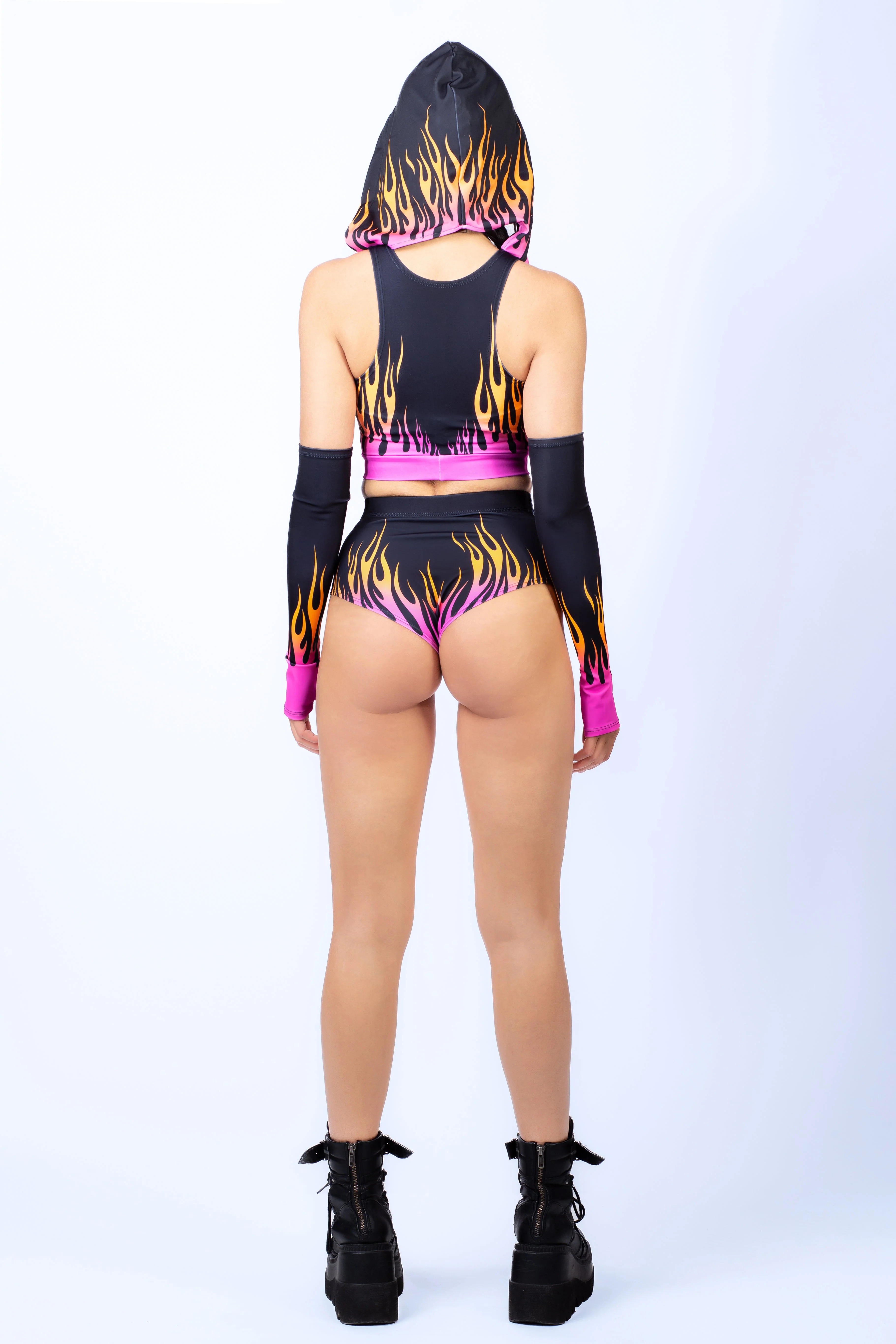 Firestarter Magenta Long Belt Hooded Top - Image 8
