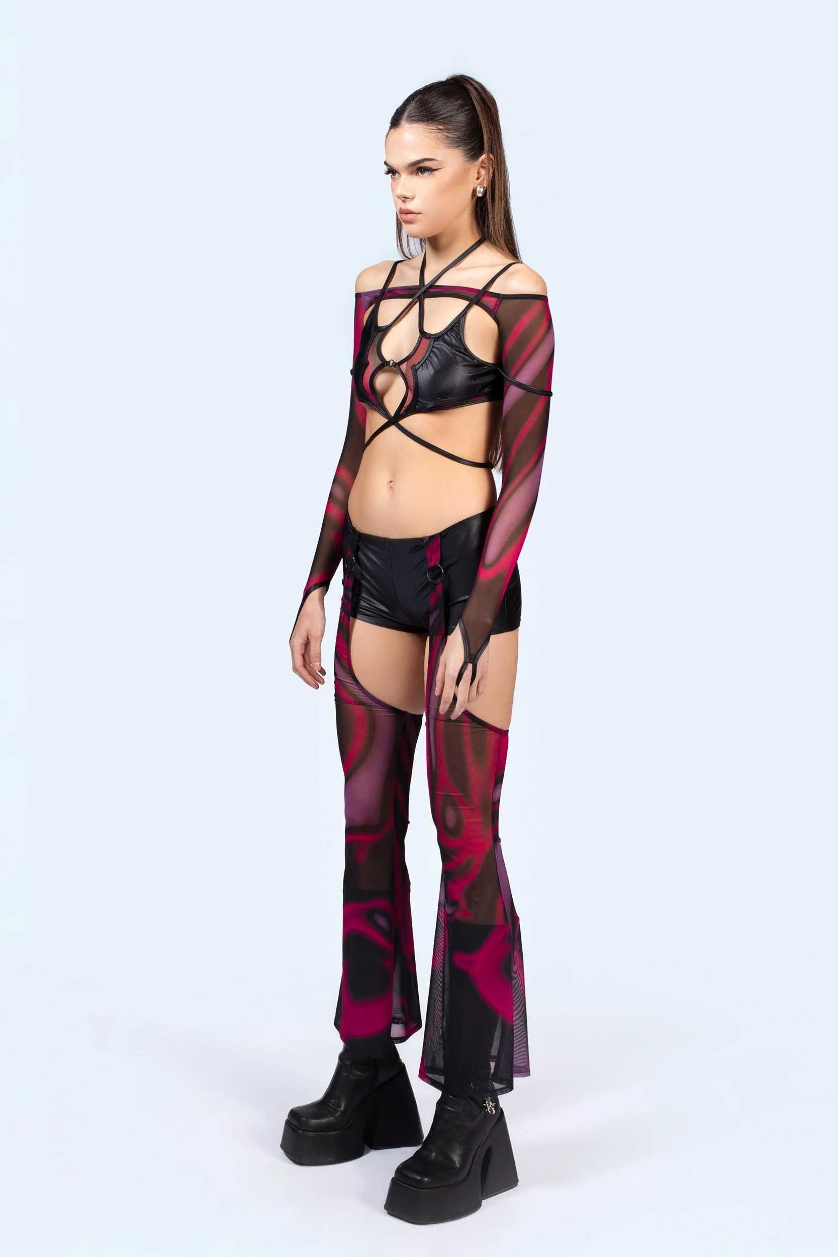 Flow Micro Shorts With Mesh Chaps - Image 4