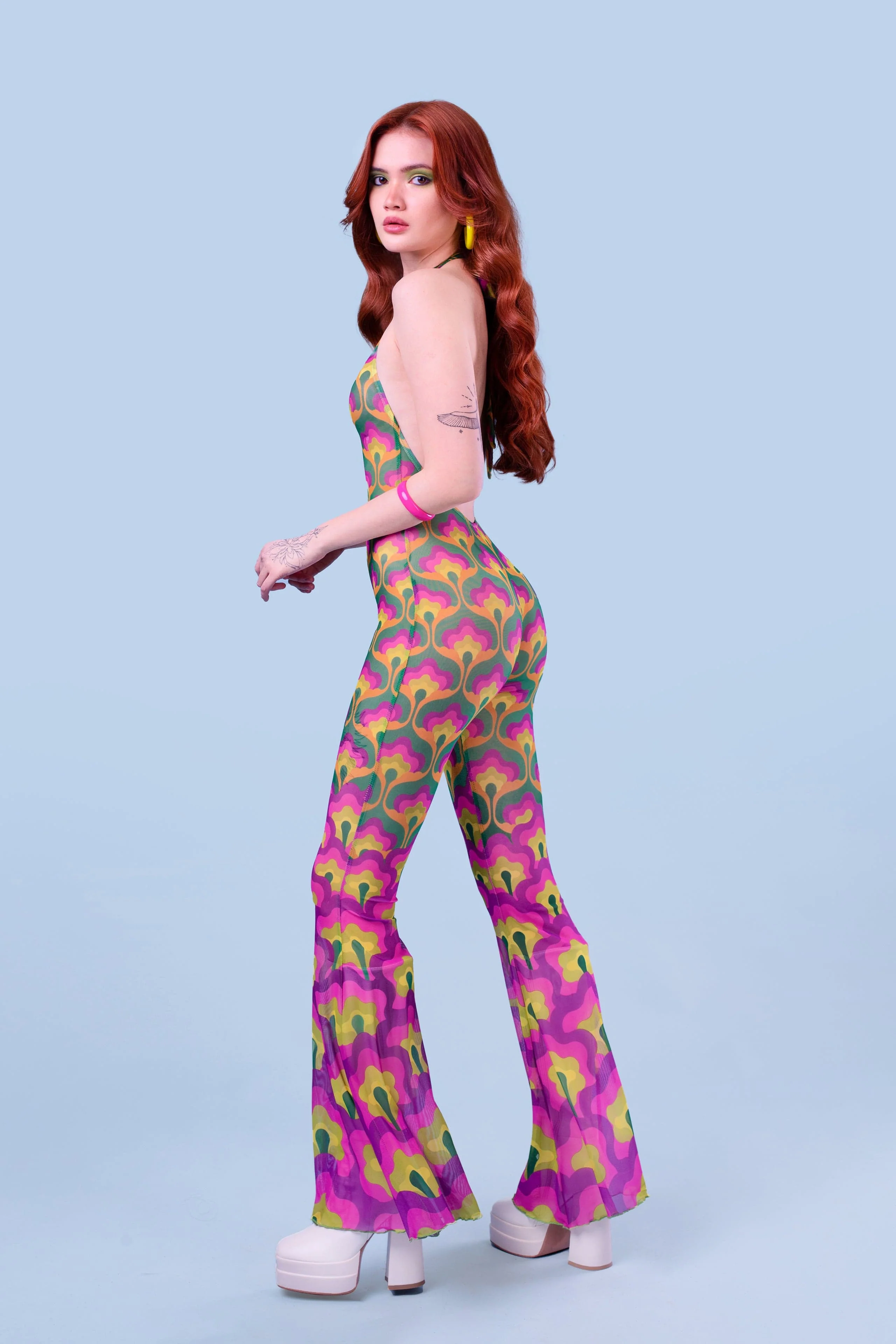 Flower Power Mesh Halter Romper - Image 4