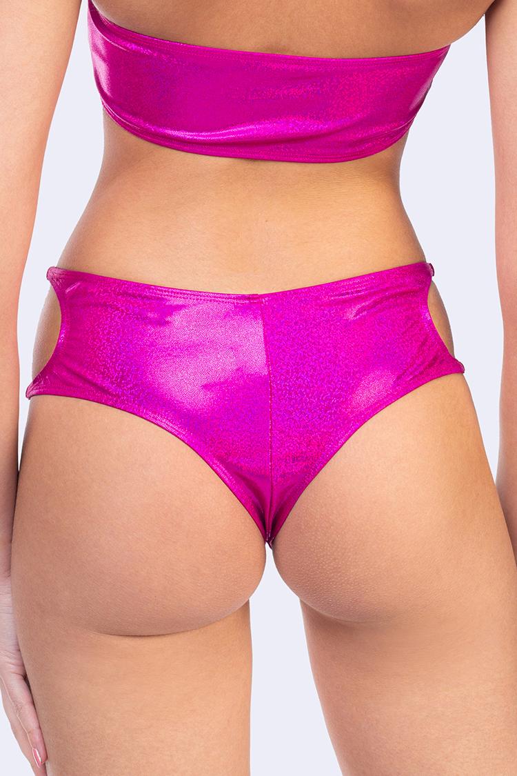 Funky Fuchsia Cutout Hipster Bikini Bottoms - Image 2