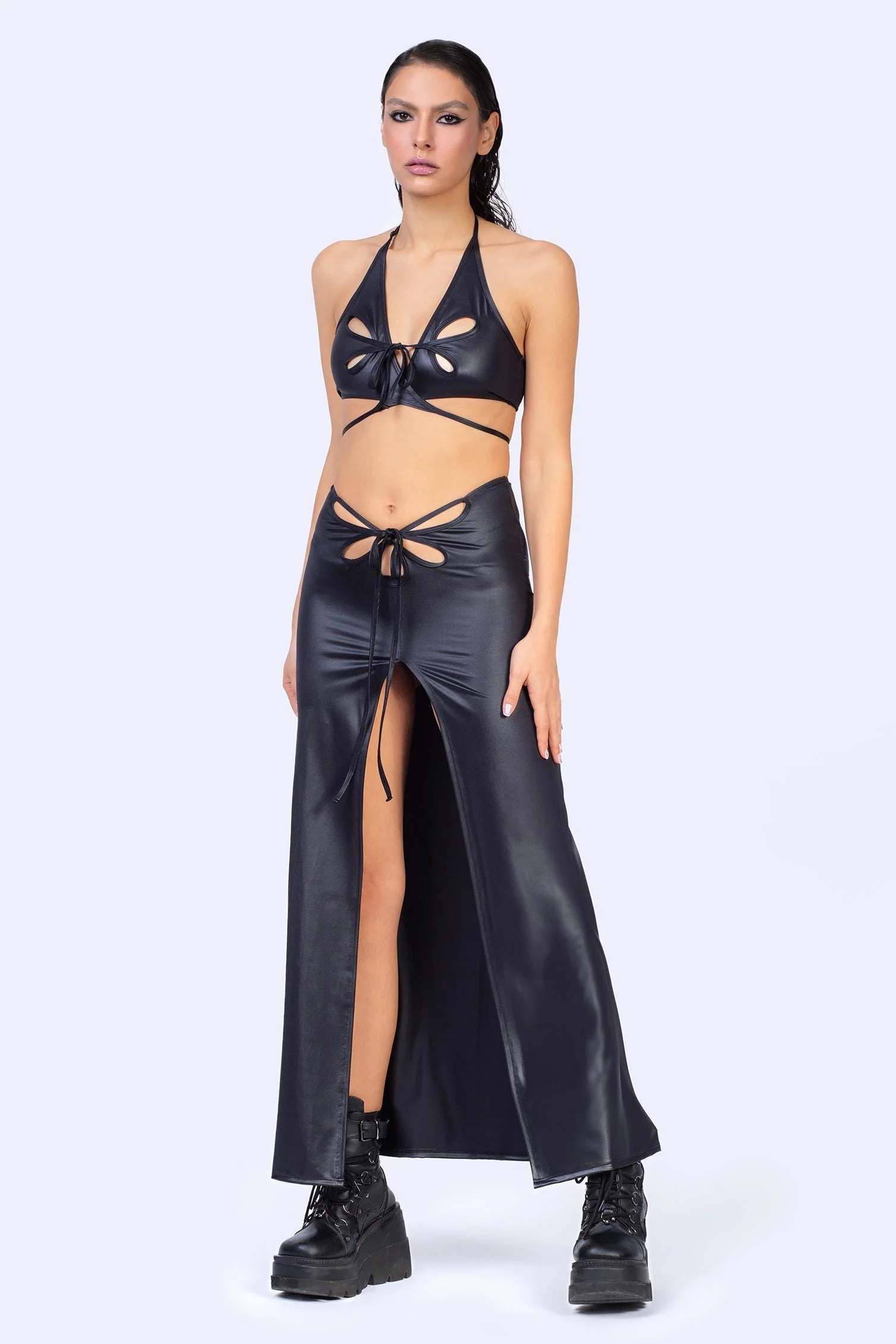 Gunpowder Floral Cutout Maxi Skirt - Image 5