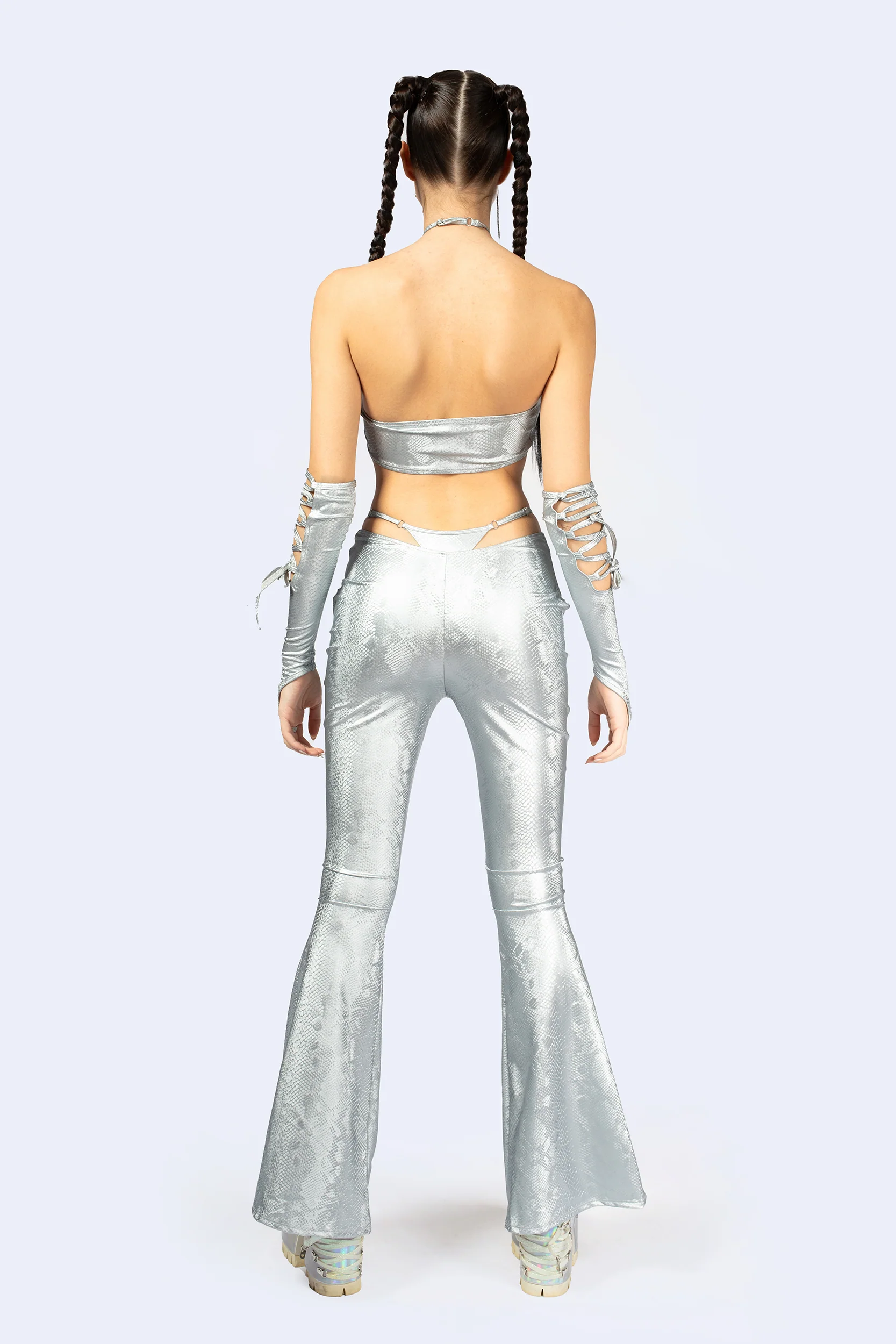 Hard To Get Lace Up Halter Top and Pants Set - Image 3