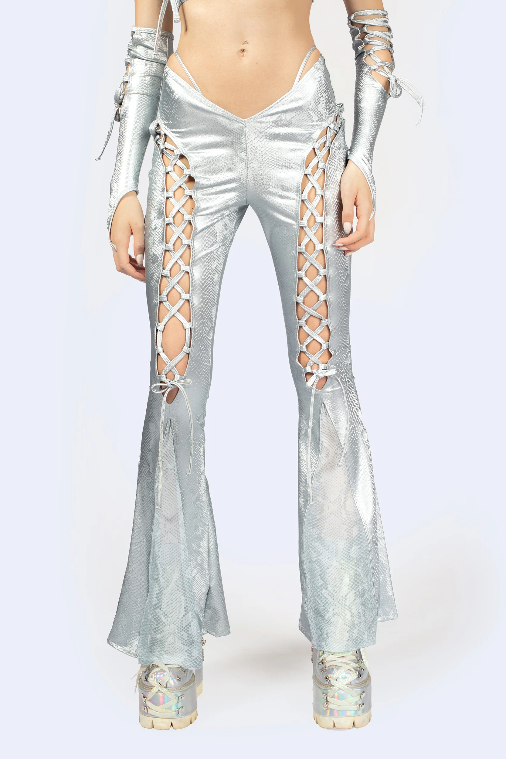 Hard To Get Lace Up Halter Top and Pants Set - Image 6