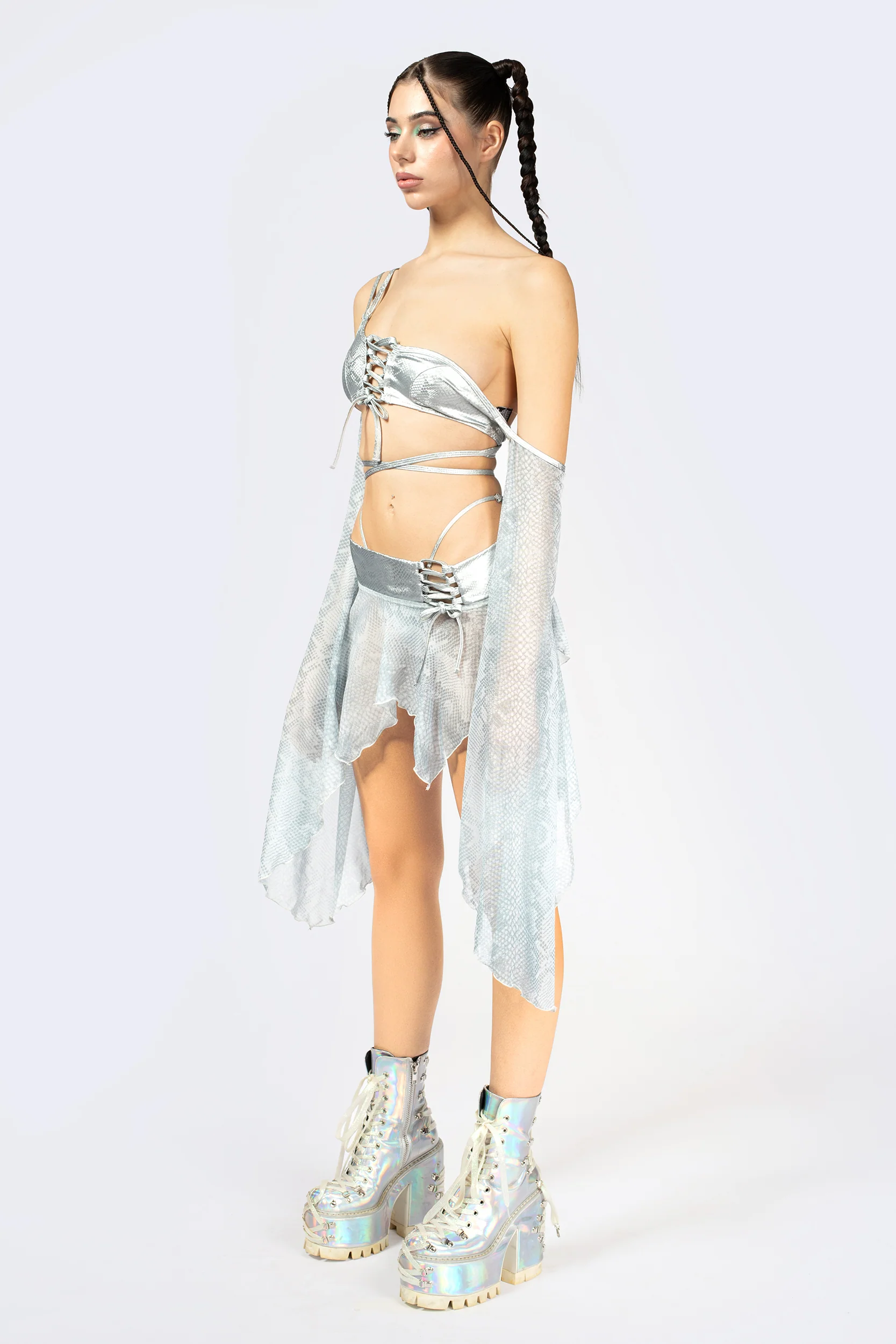 Hard To Get Lace Up Mini Skirt - Image 5