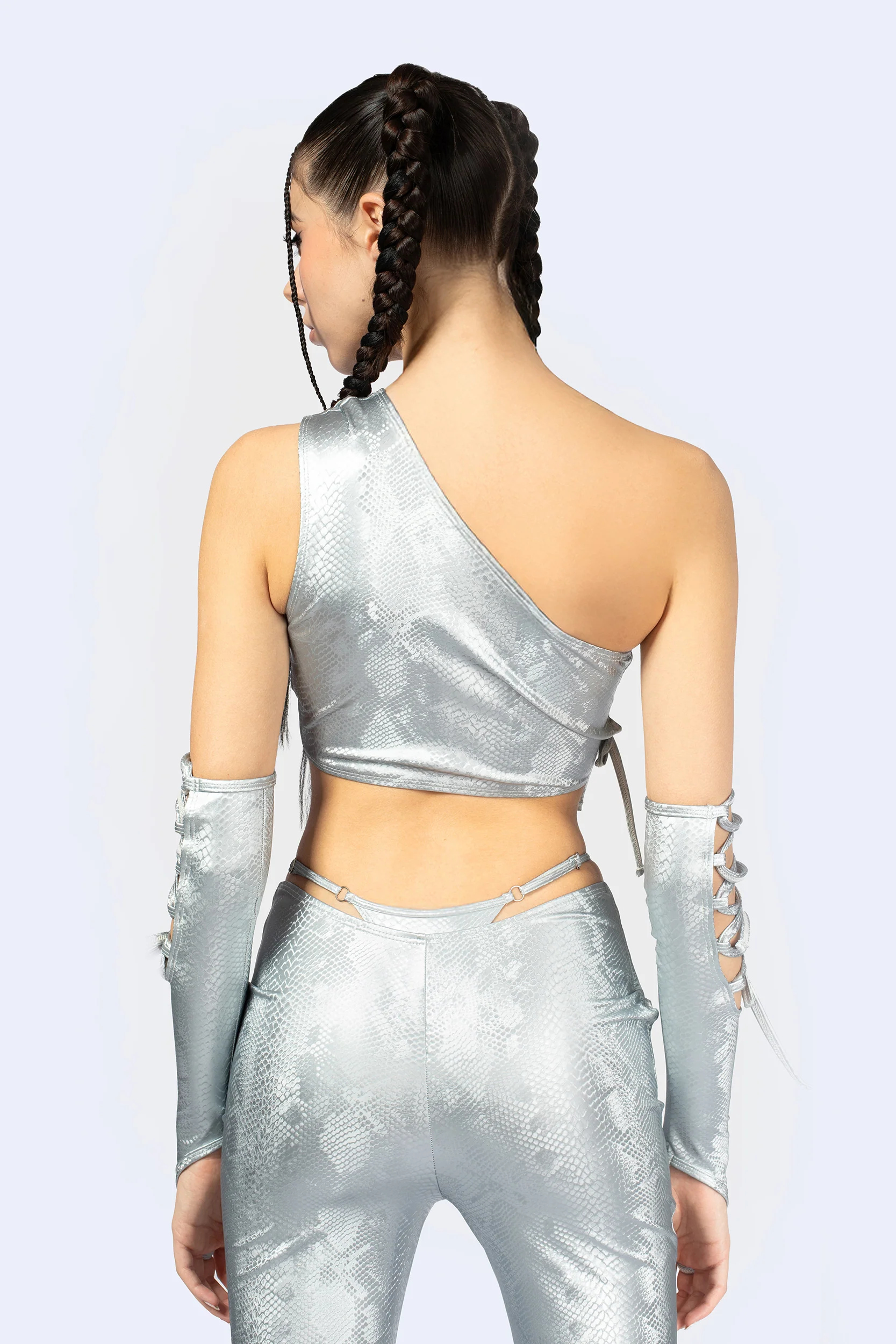 Hard To Get Lace Up One Shoulder Top and Pants Set - Image 5