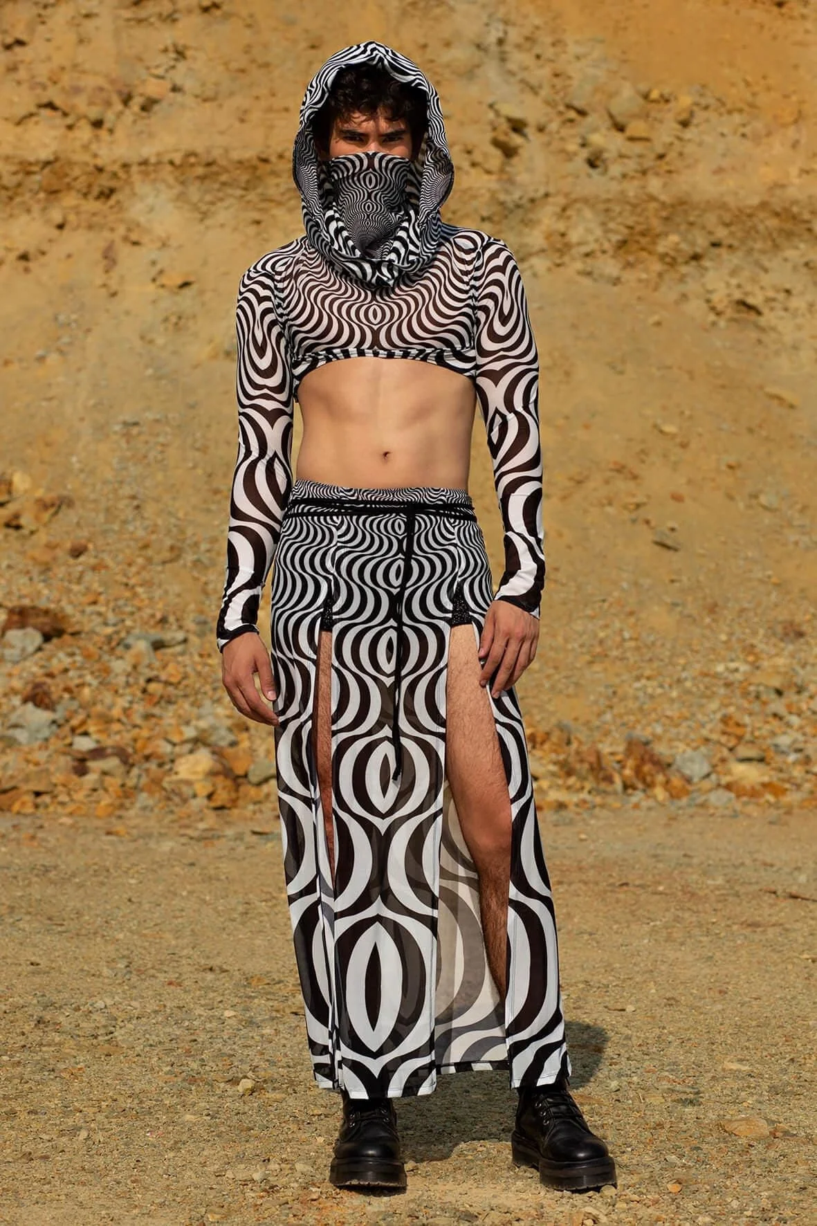 Holy Smoke Black Male Maxi Sarong - Image 2