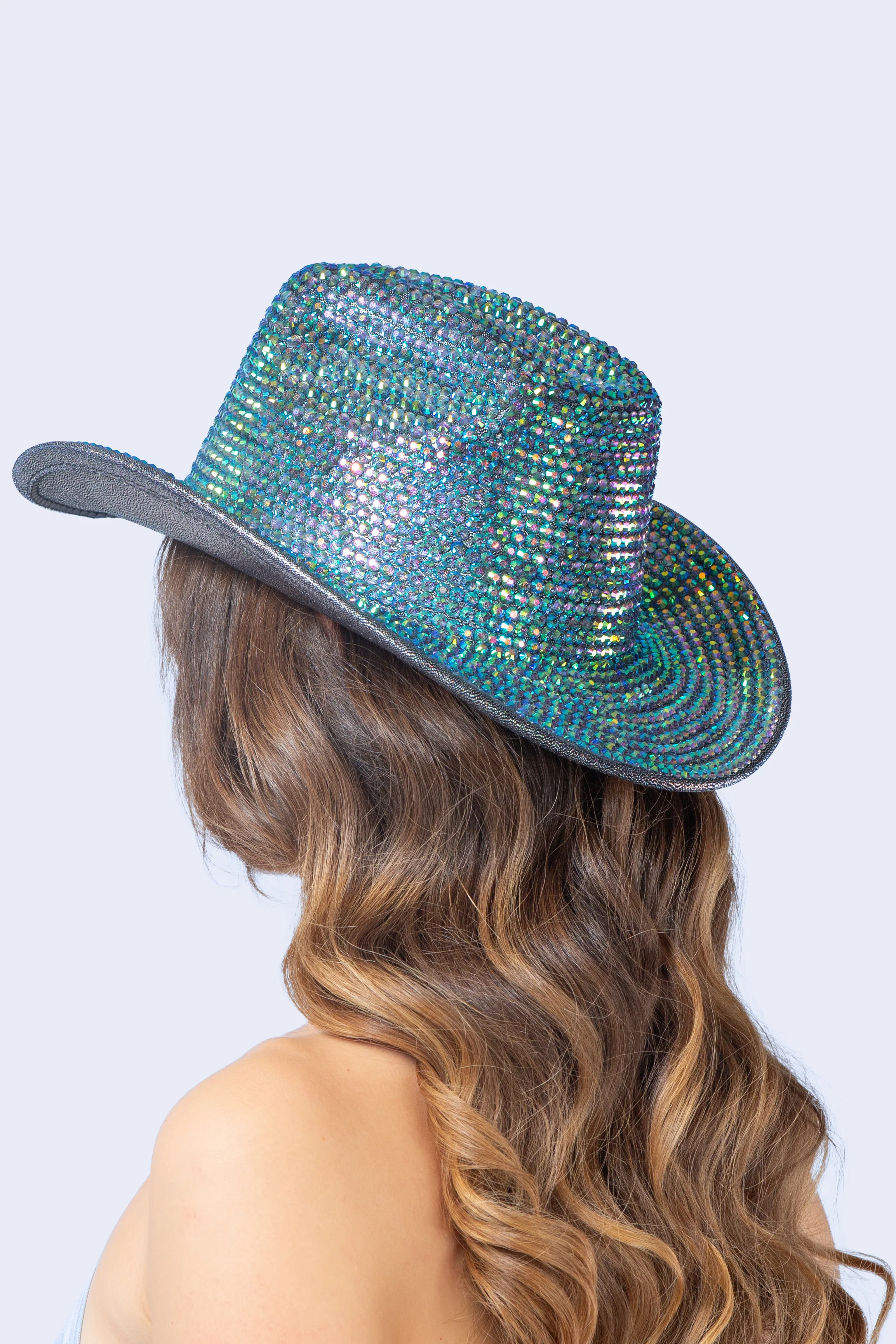 Howdy Blue Bedazzeled Cowboy Hat - Image 3