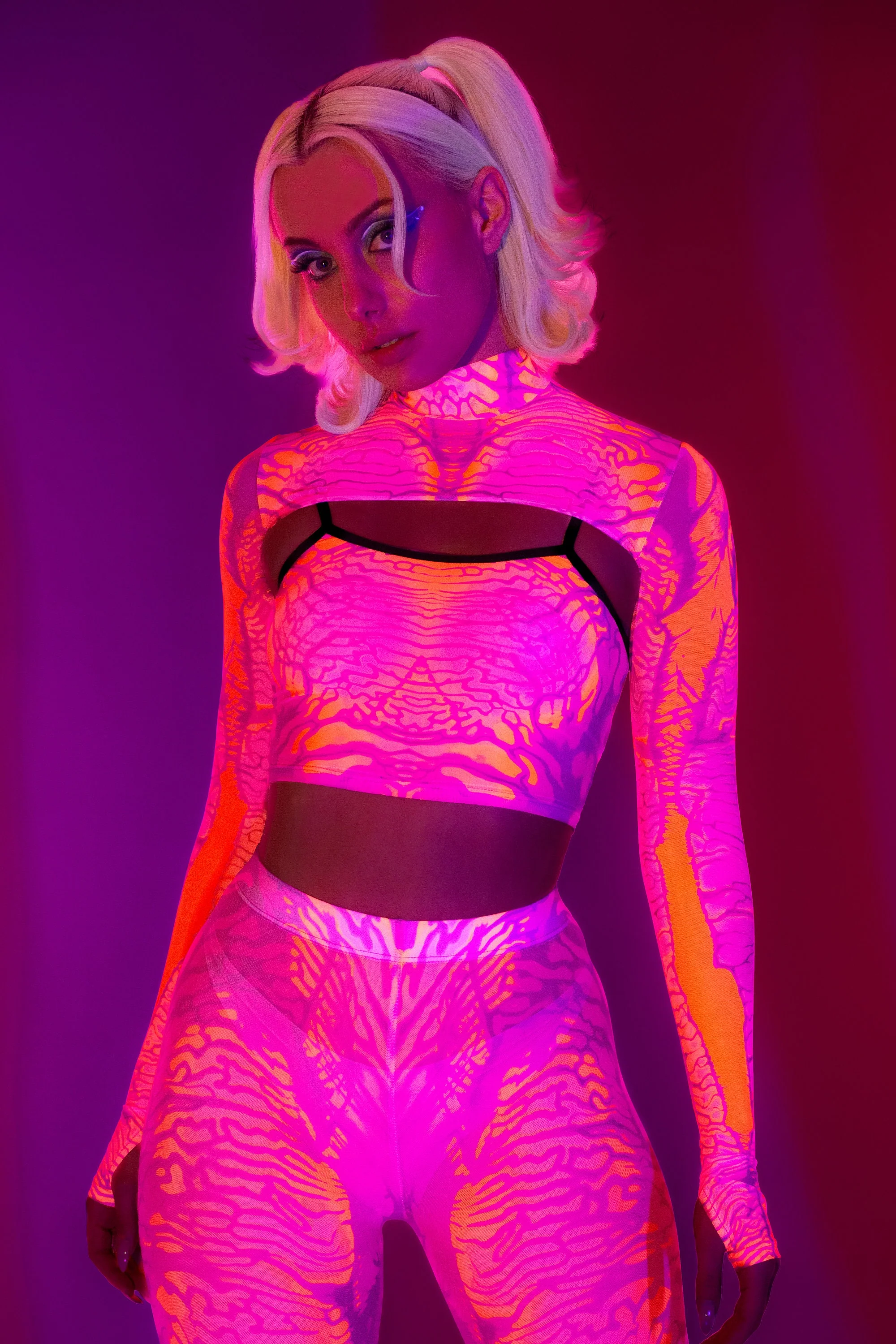 In The Flesh Mesh 2 Piece Shrug Set - Image 3