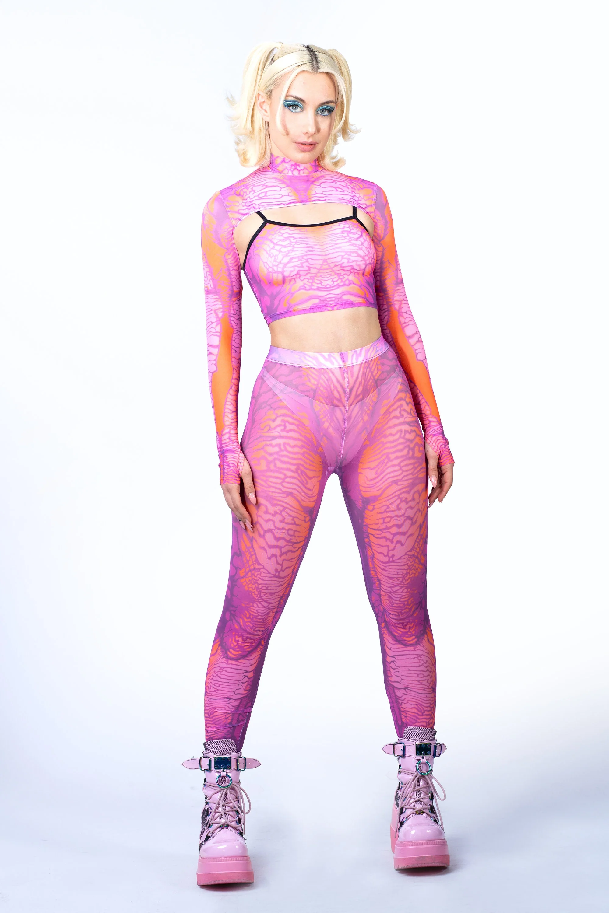 In The Flesh Mesh 2 Piece Shrug Set - Image 8