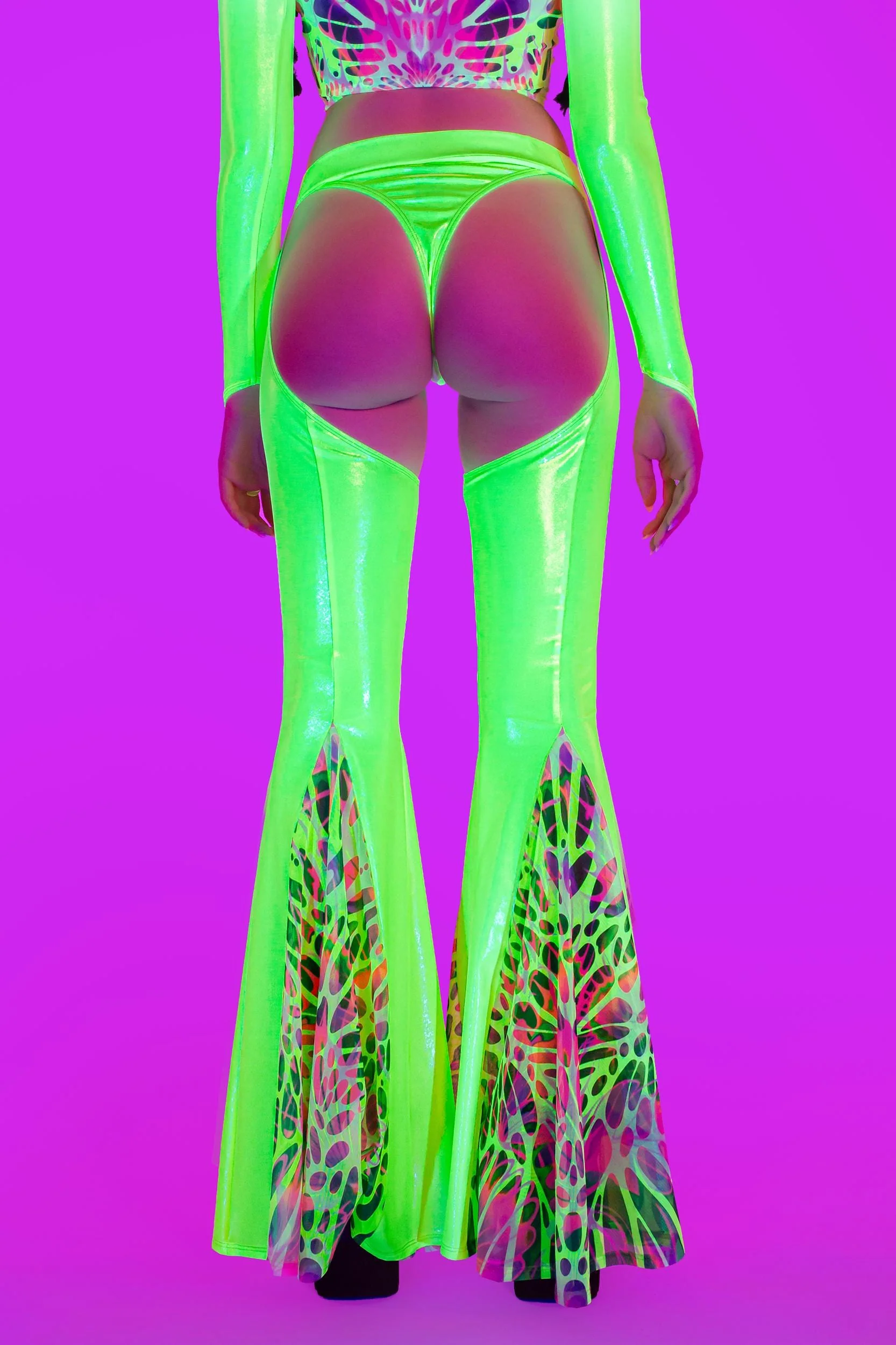 Lime Wire Flared Chaps - Image 2
