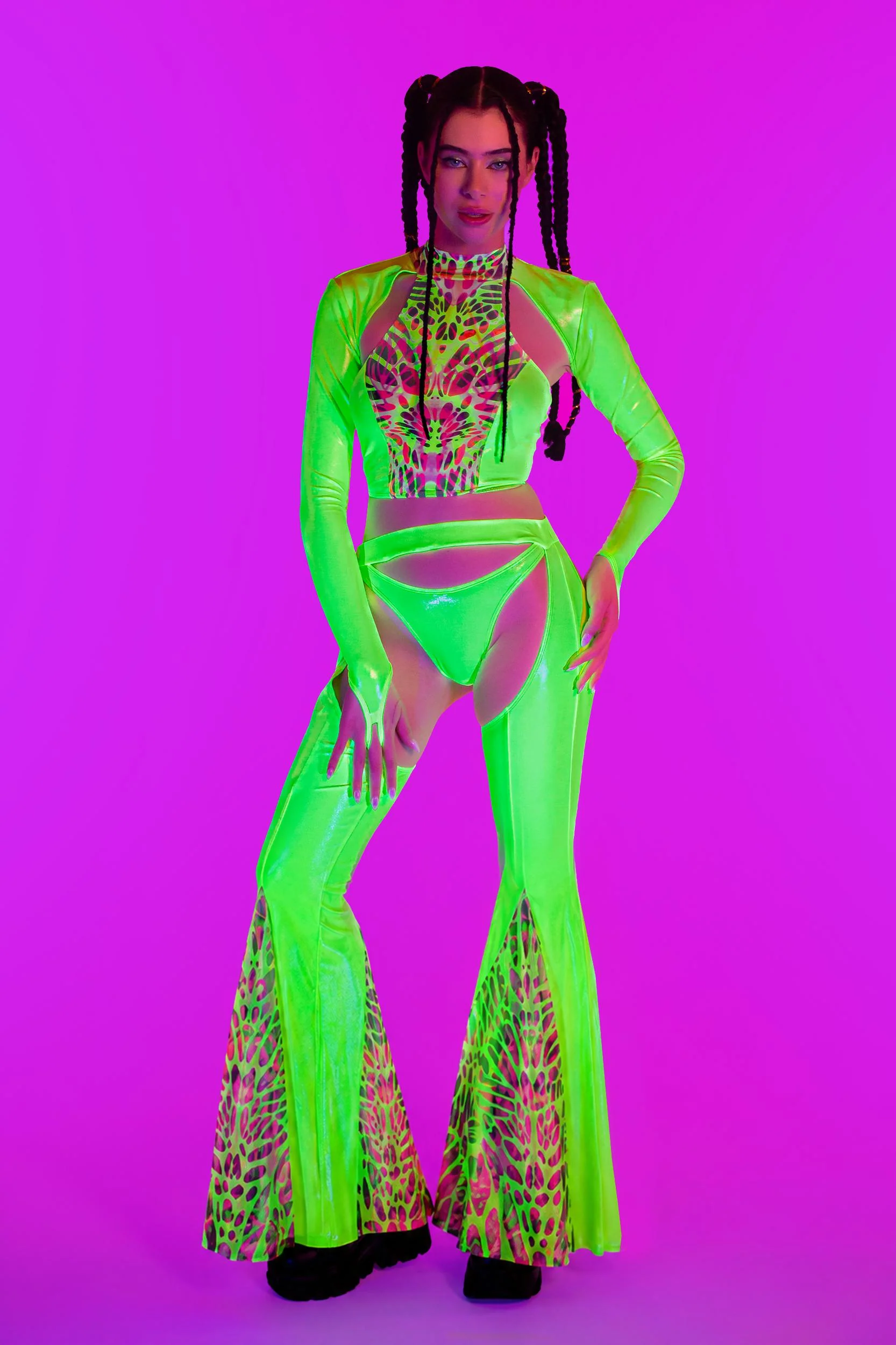 Lime Wire Flared Chaps - Image 3