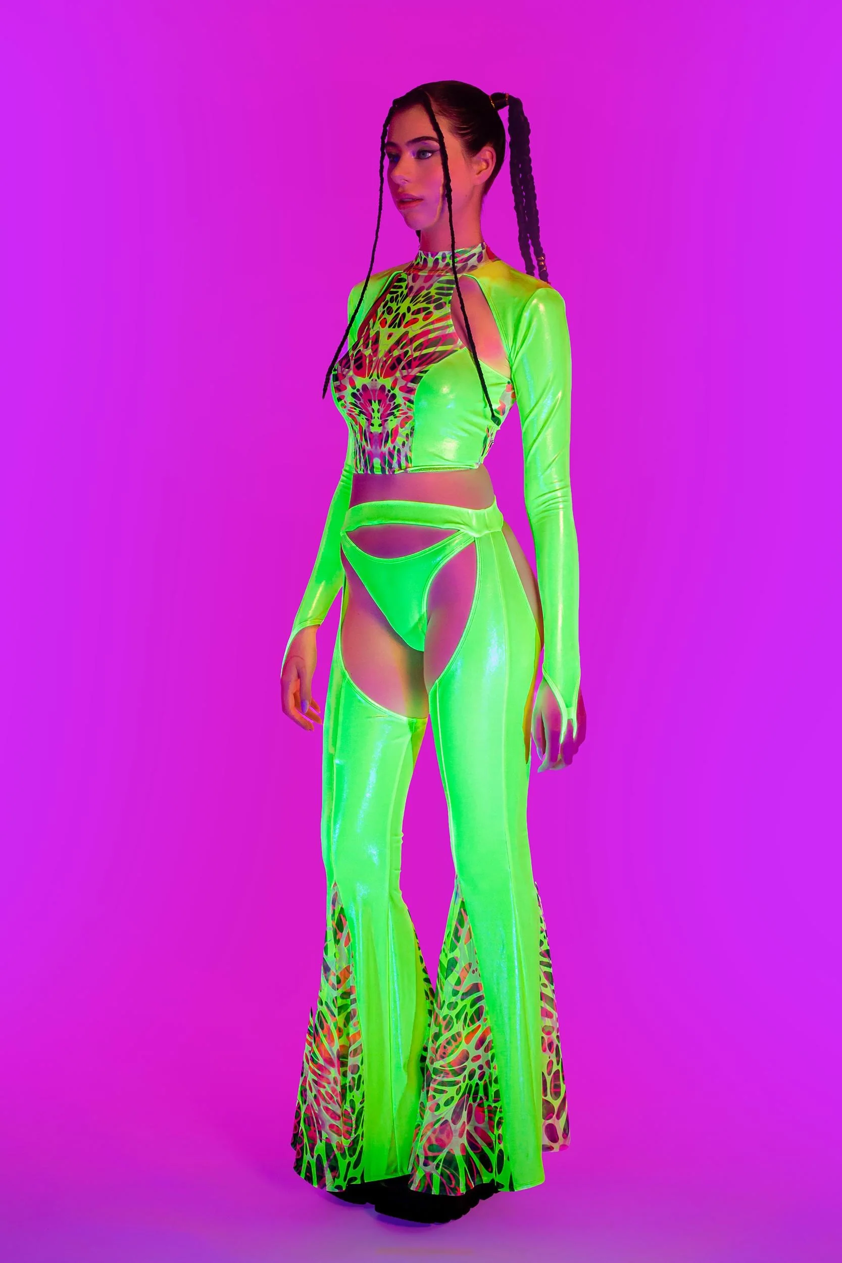 Lime Wire Flared Chaps - Image 4