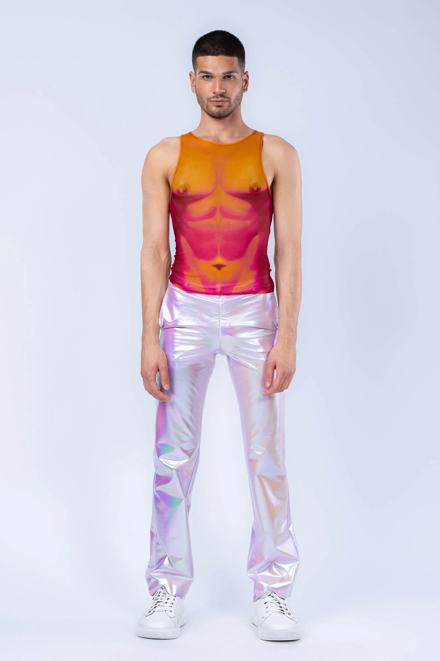 Mean Tangerine Male Mesh Tank Top - Image 3