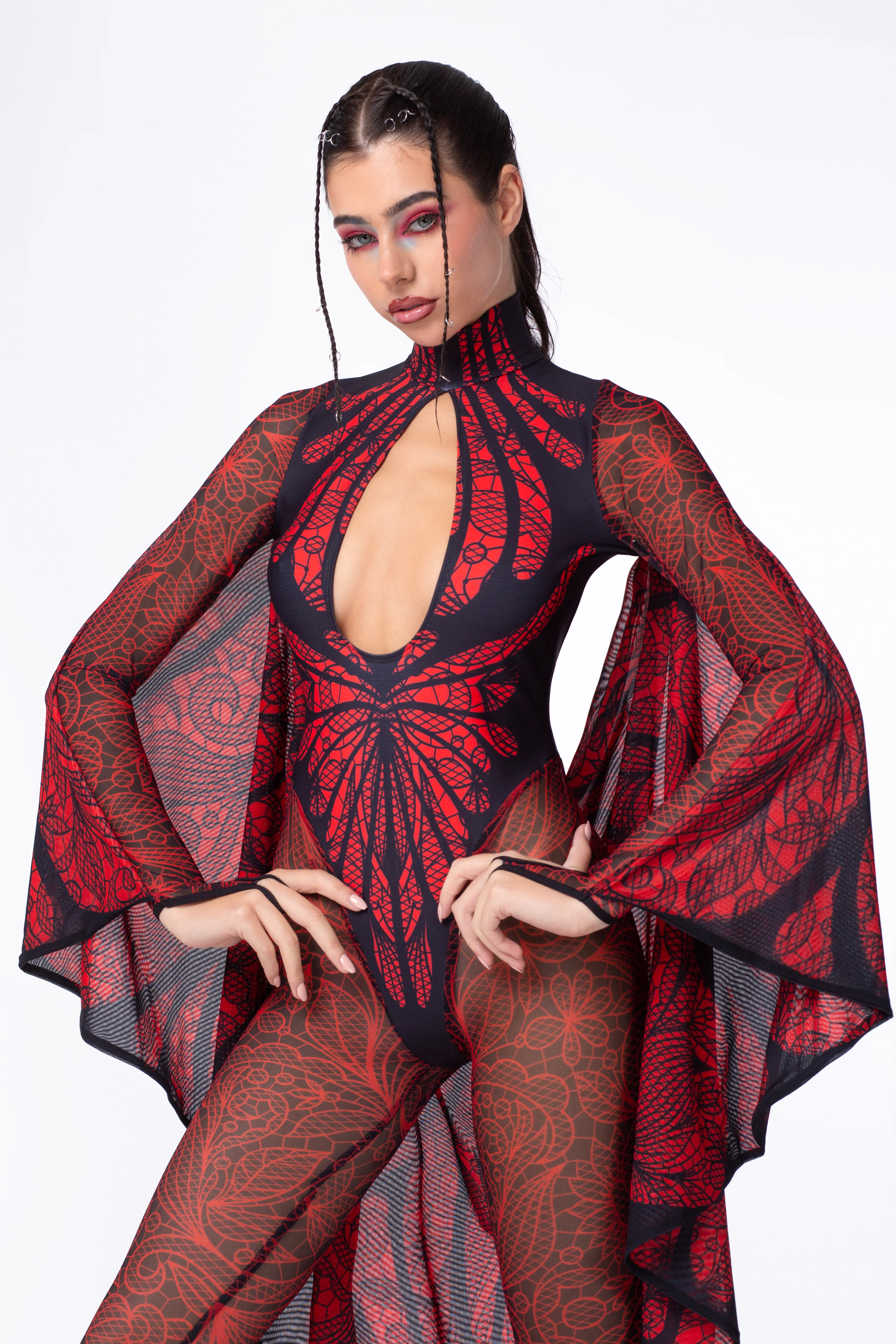 Moth To A Flame Keyhole Winged Catsuit - Image 5