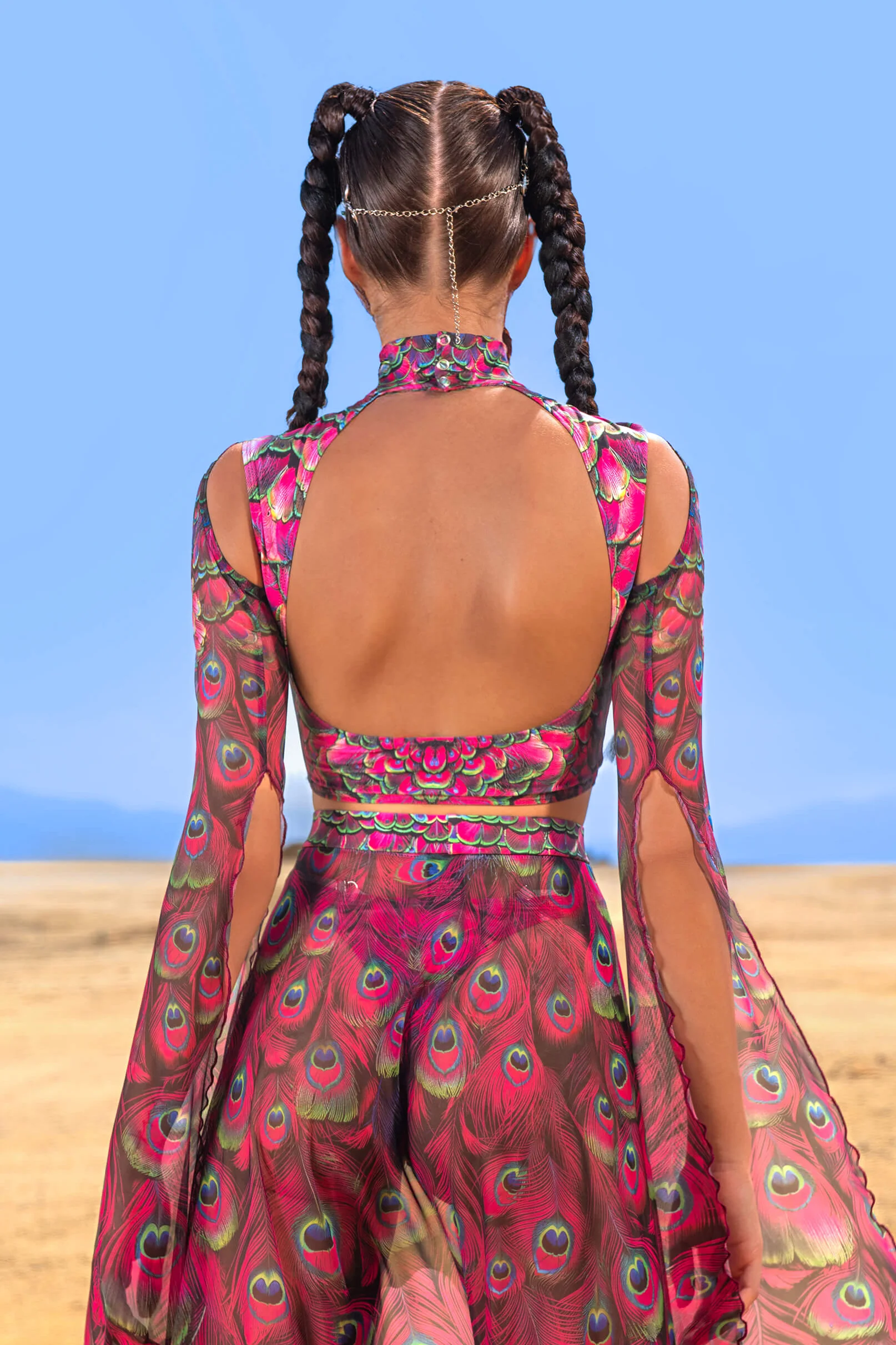 Mystic Peacock Magenta Maxi Sleeve Top - Image 2