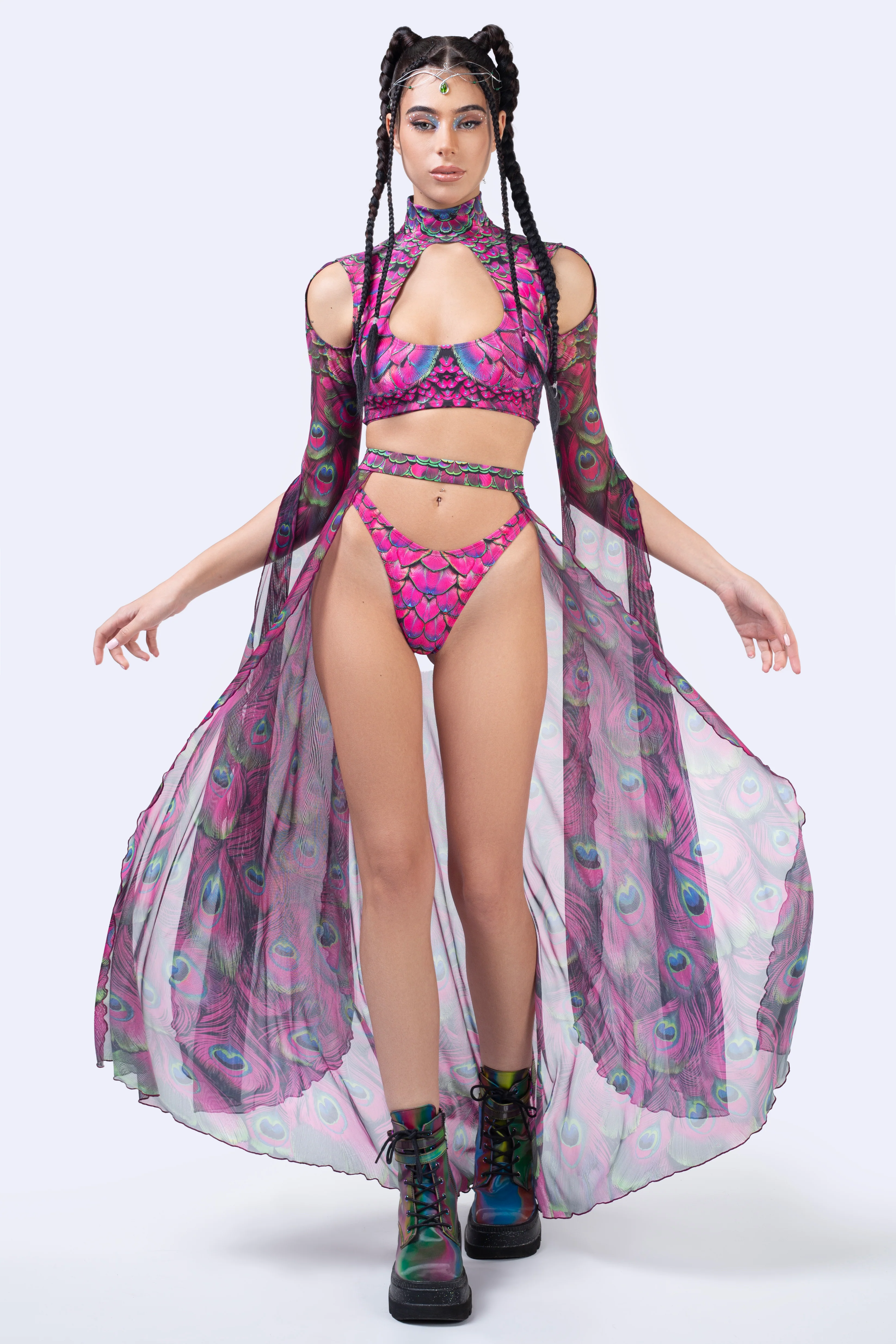 Mystic Peacock Magenta Maxi Sleeve Top - Image 5