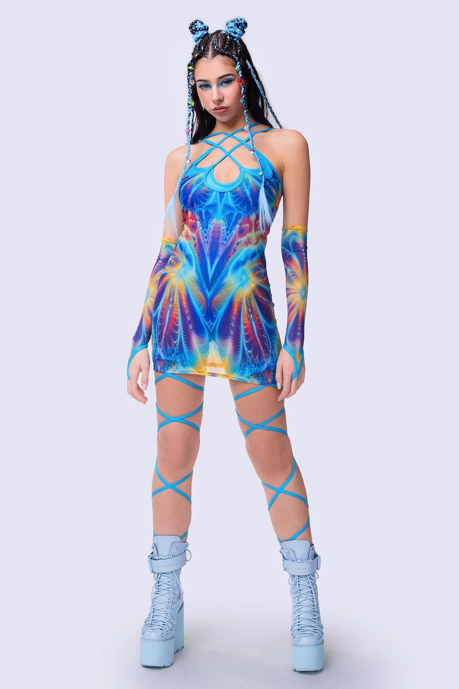 Neon Metamorph Criss Cross Dress - Image 3