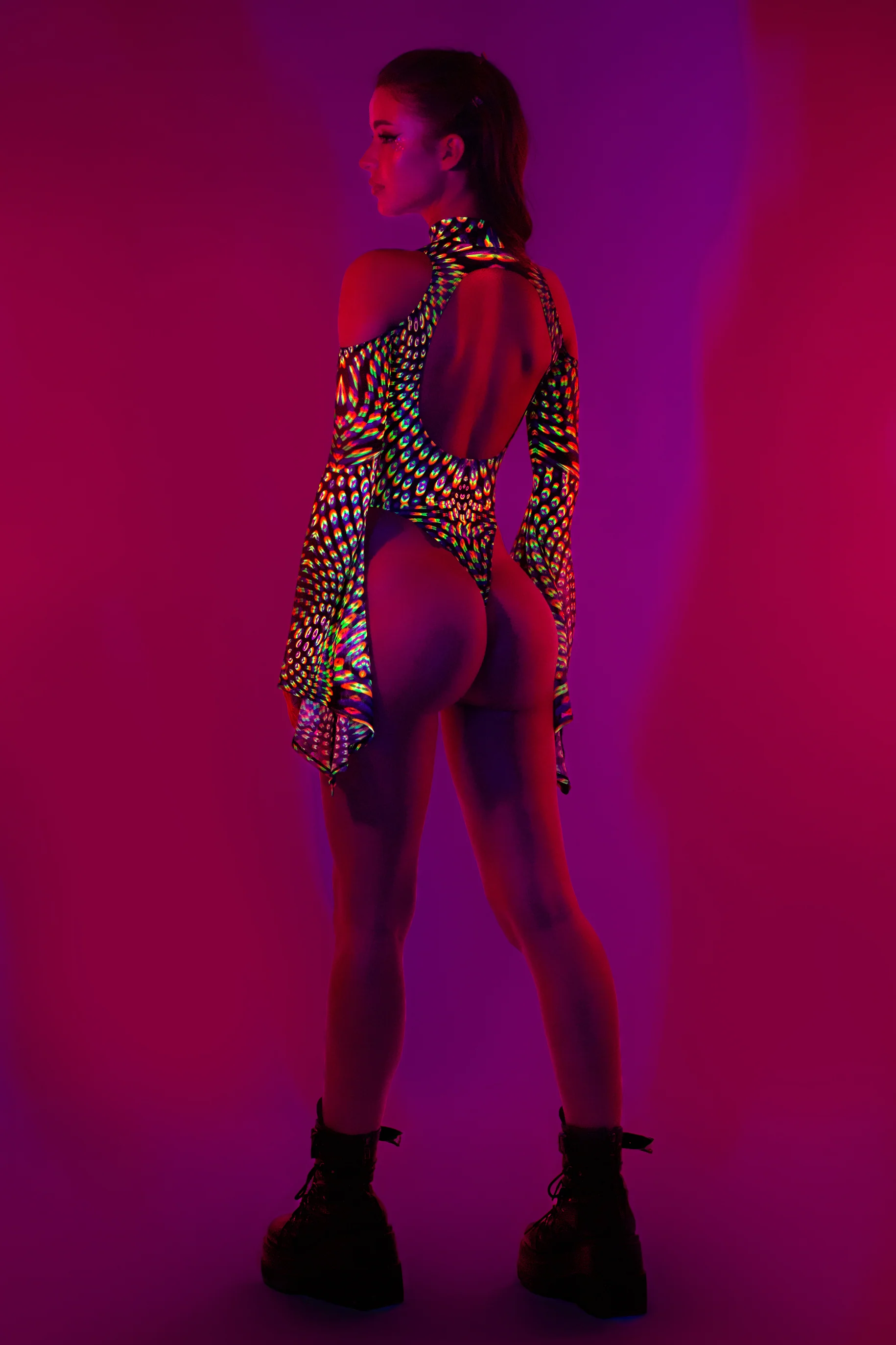 Neon Pulsar Flared Sleeve Bodysuit - Image 4