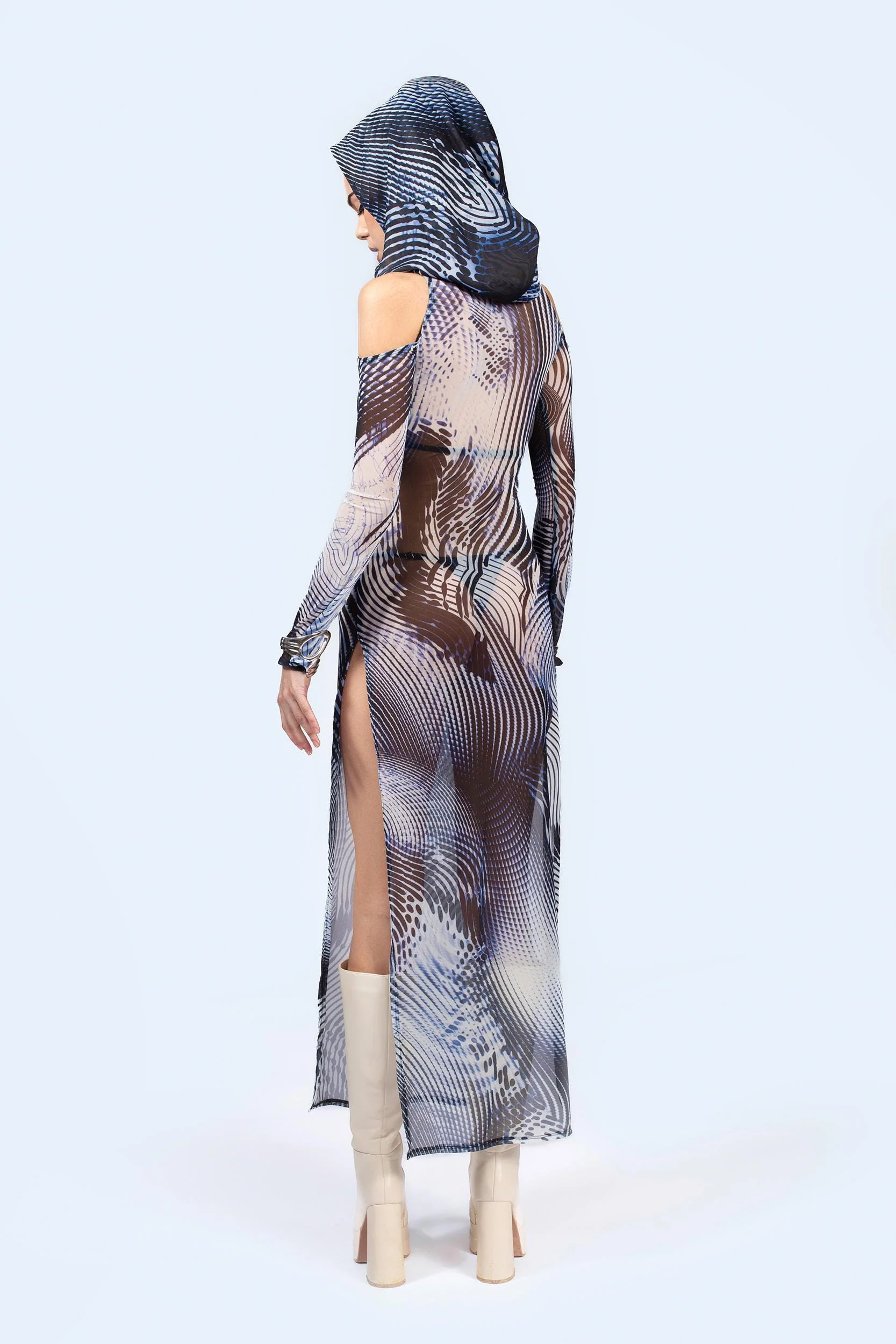 New Wave Hooded Long Sleeve Dress - Image 6
