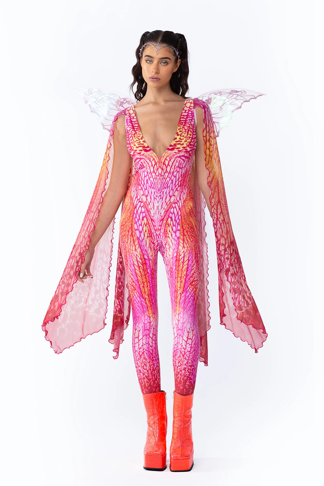 Orange Blossom Winged Catsuit - Image 4