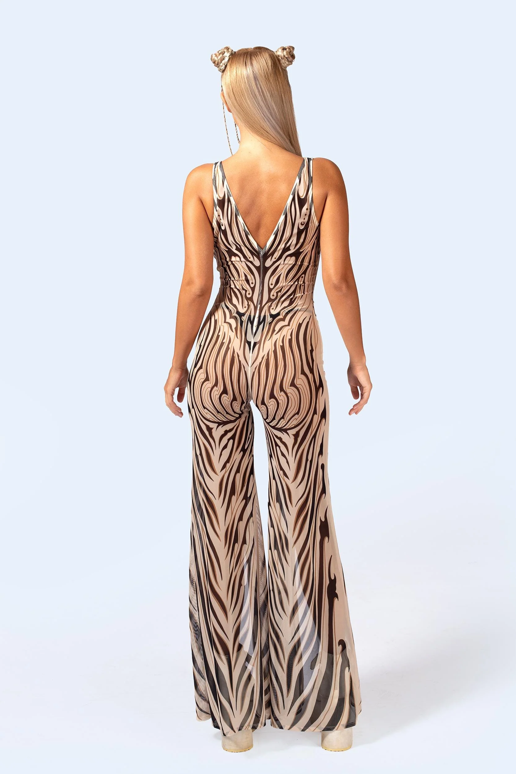 Pale Drift Plunging Slit Romper - Image 5