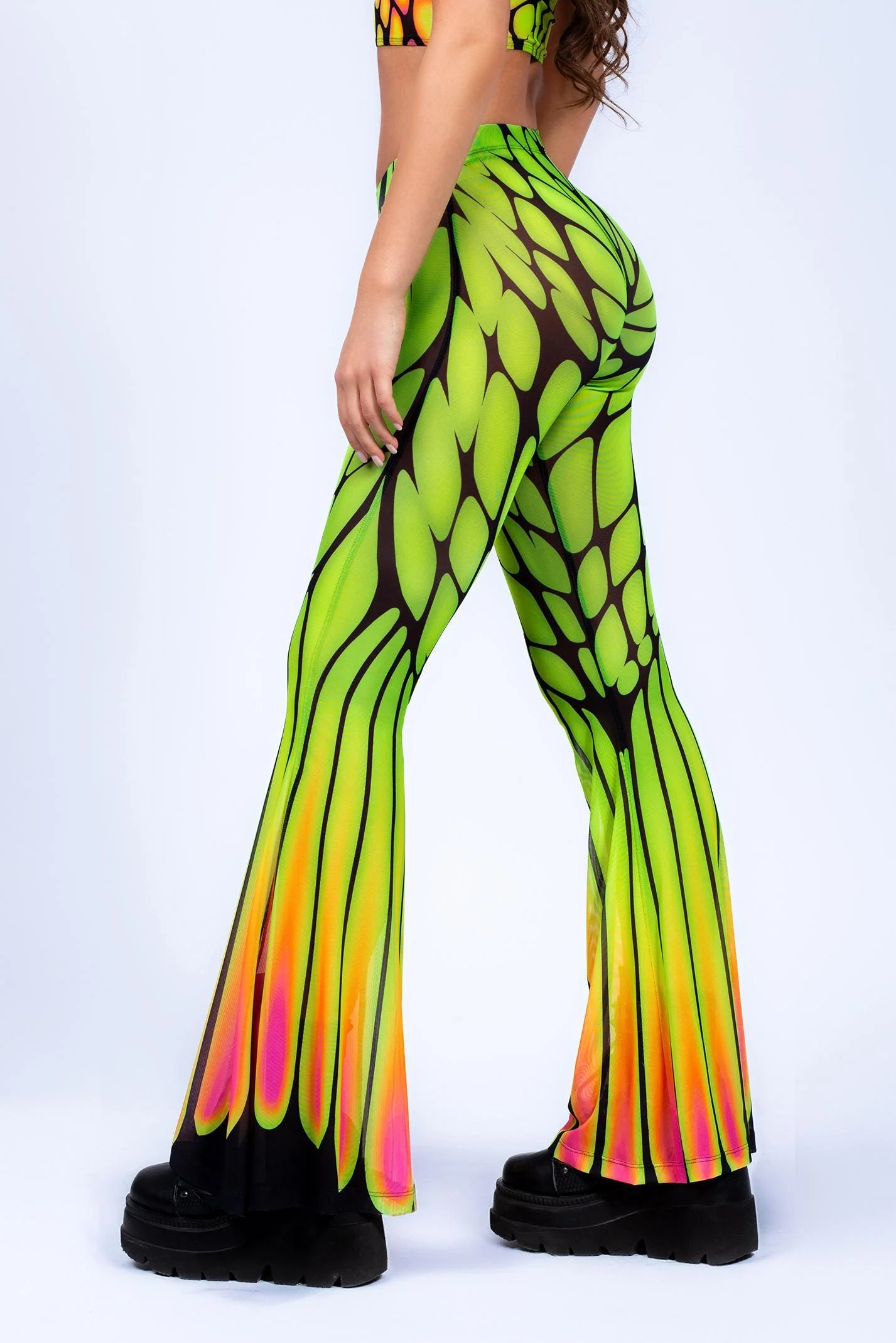 Papilion Bell Bottom Mesh Pants - Image 7