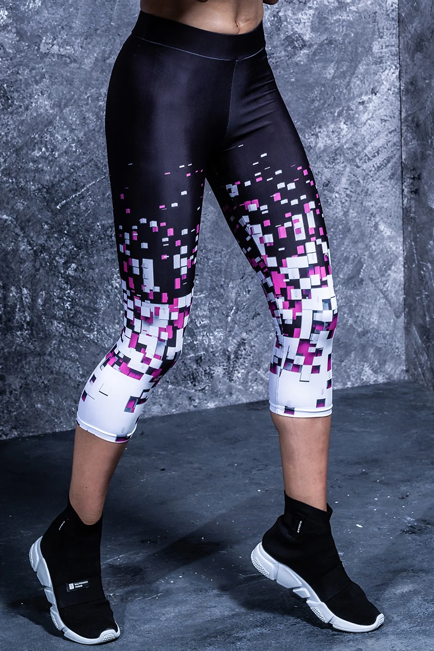 Pixel Collapse Capri Leggings - Image 2