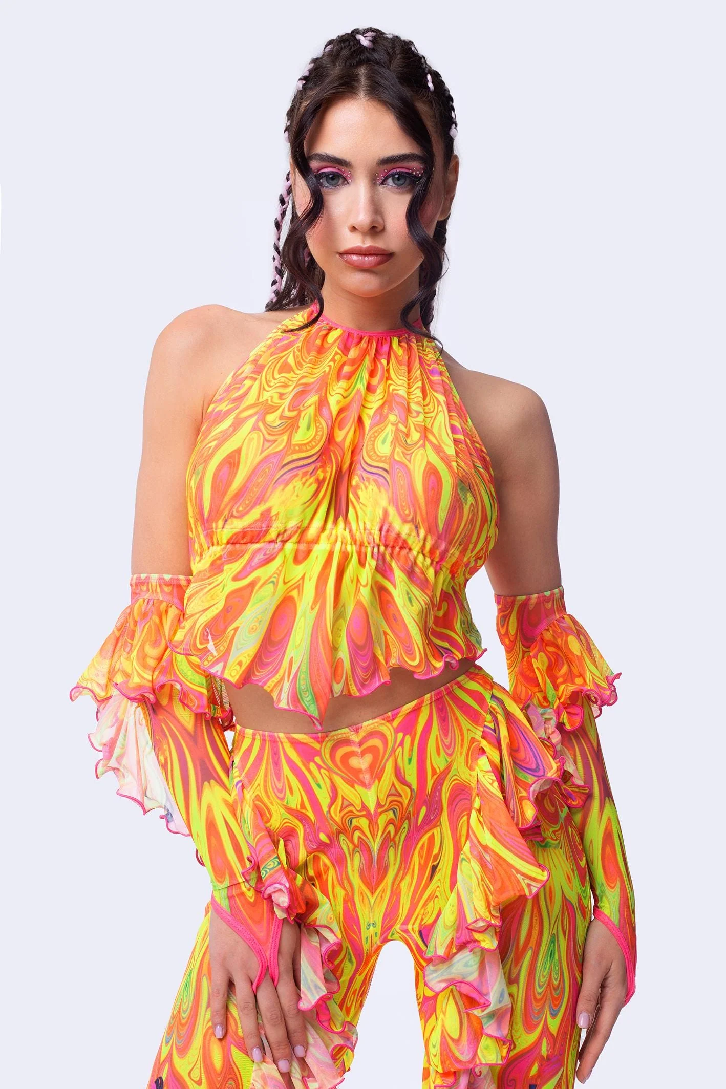 Psychedelic By Nature Halter Ruffled Top - Image 5