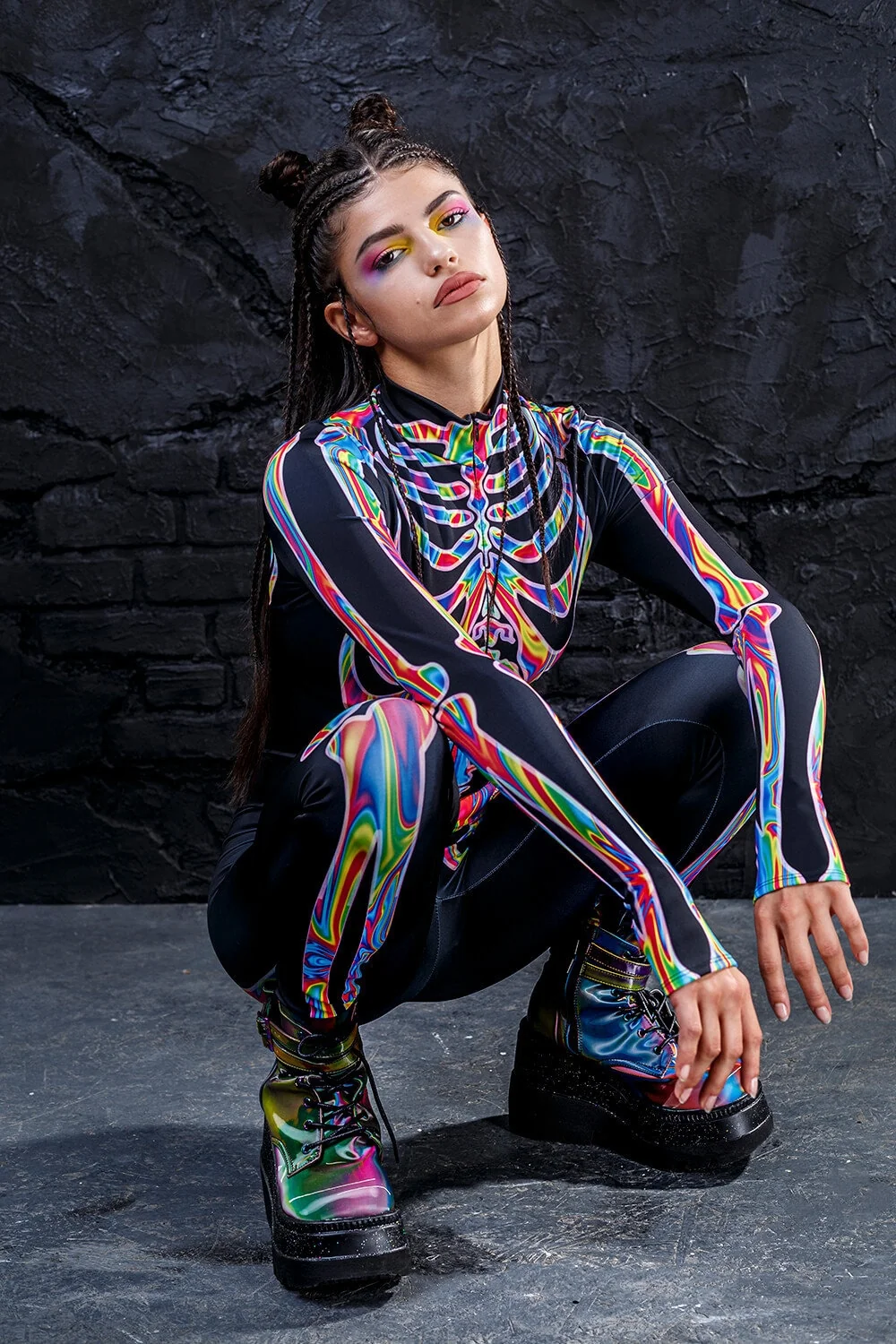 Rainbow Skeleton Costume - Image 5