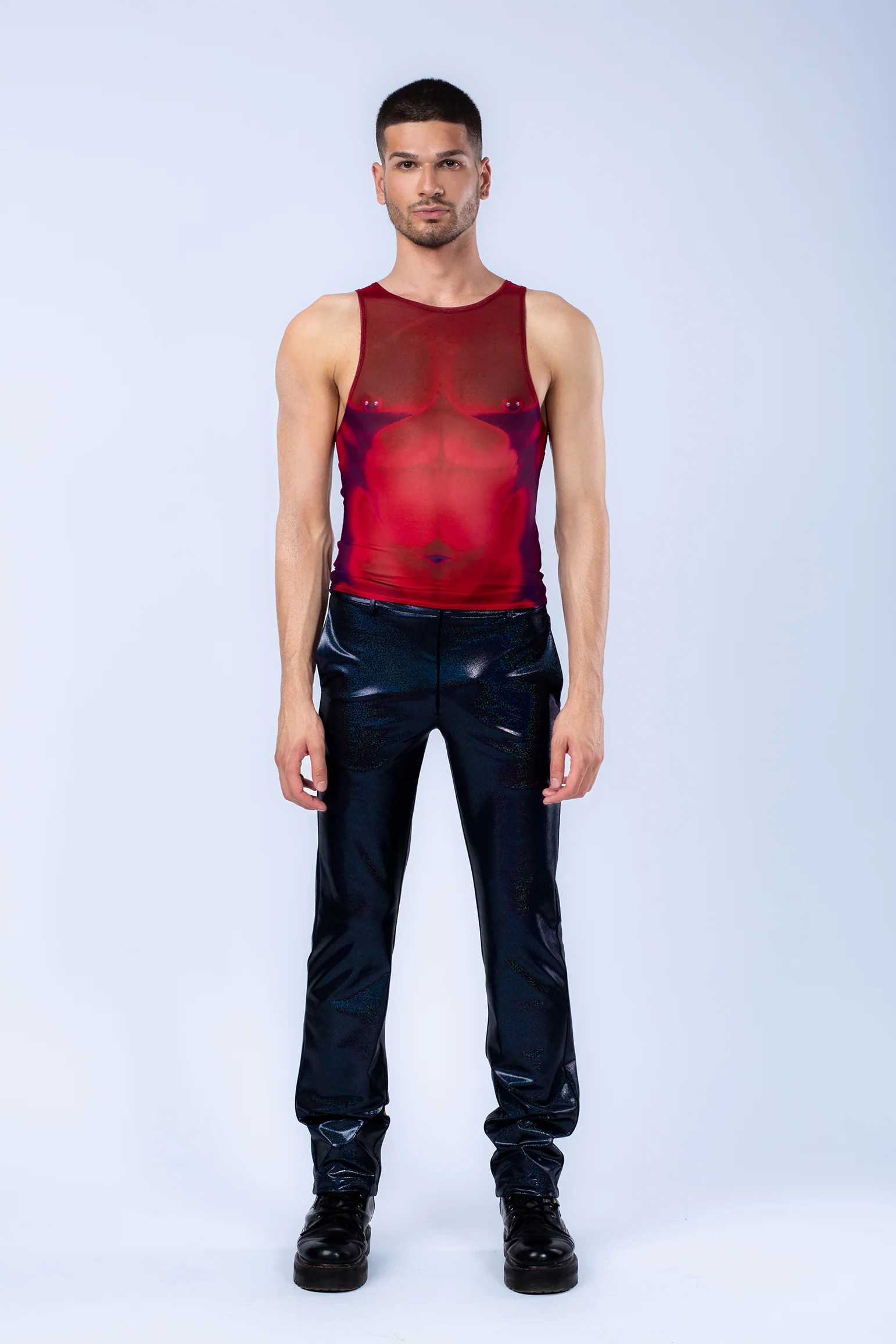 Red Ahead Male Mesh Tank Top - Image 3