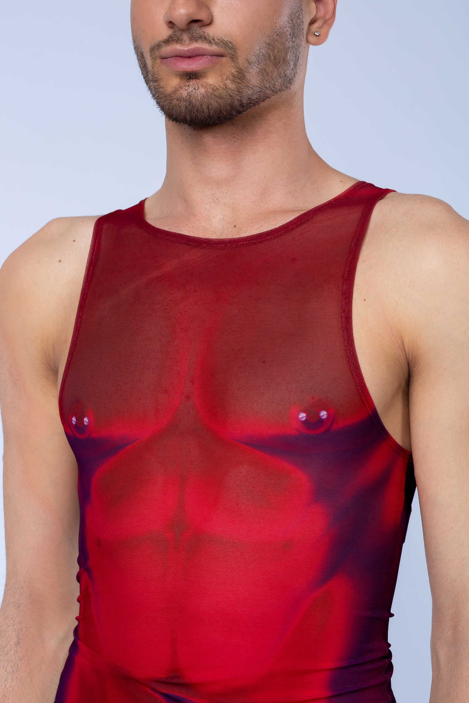 Red Ahead Male Mesh Tank Top - Image 5