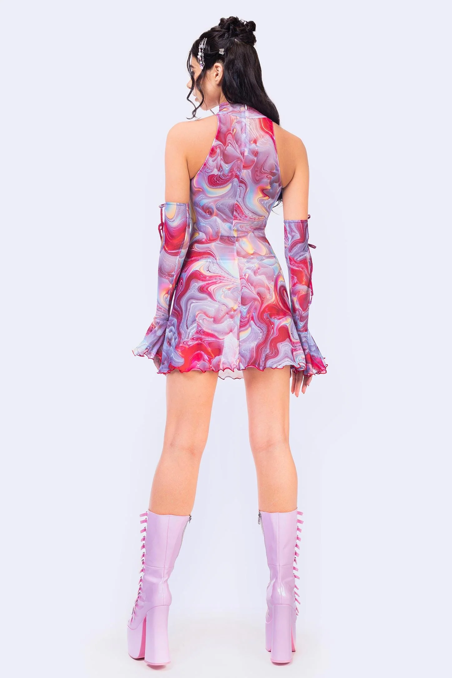 Red Queen Ribbon Mini Dress - Image 4