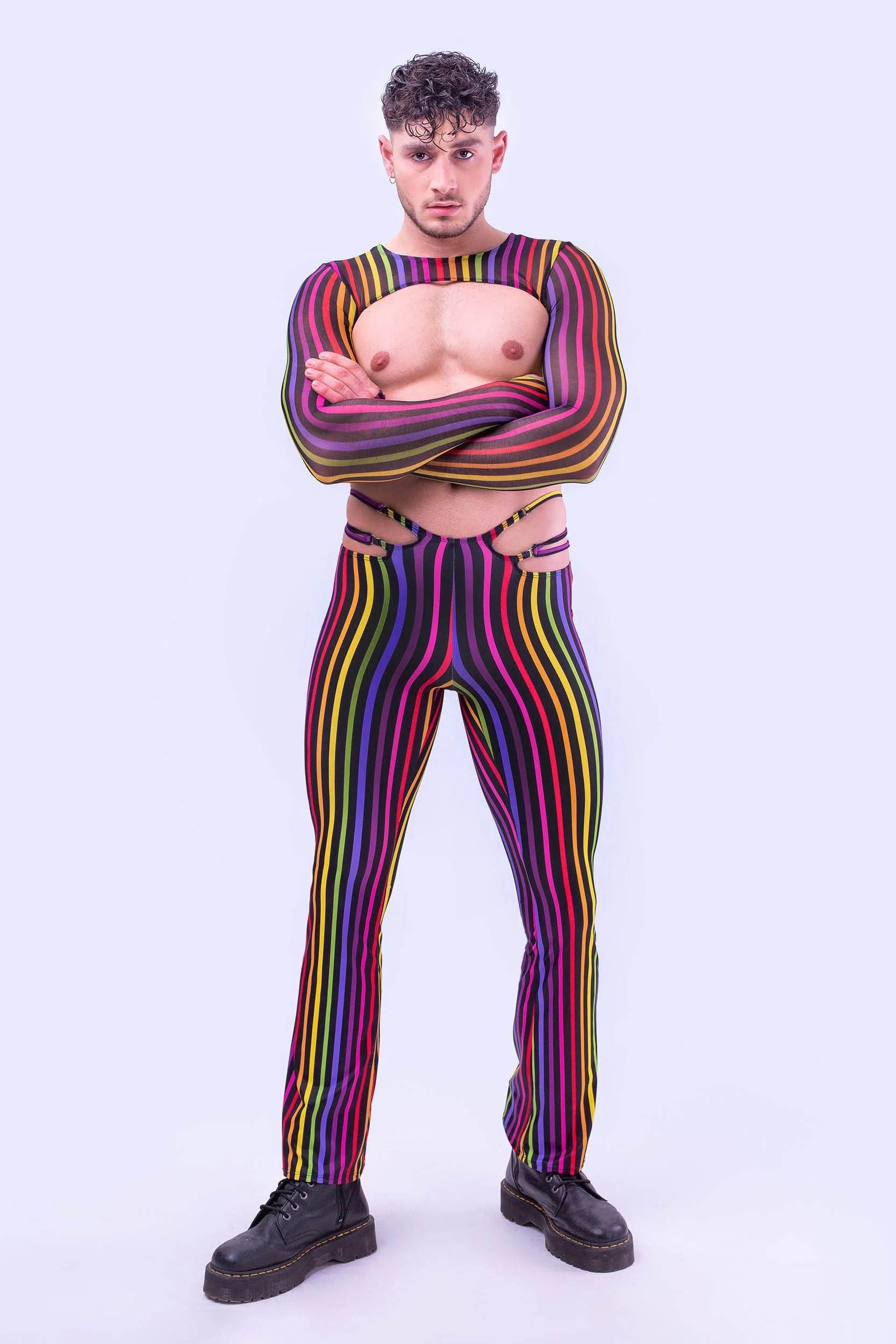 Refraction Male Cut-Out Pants - Image 3