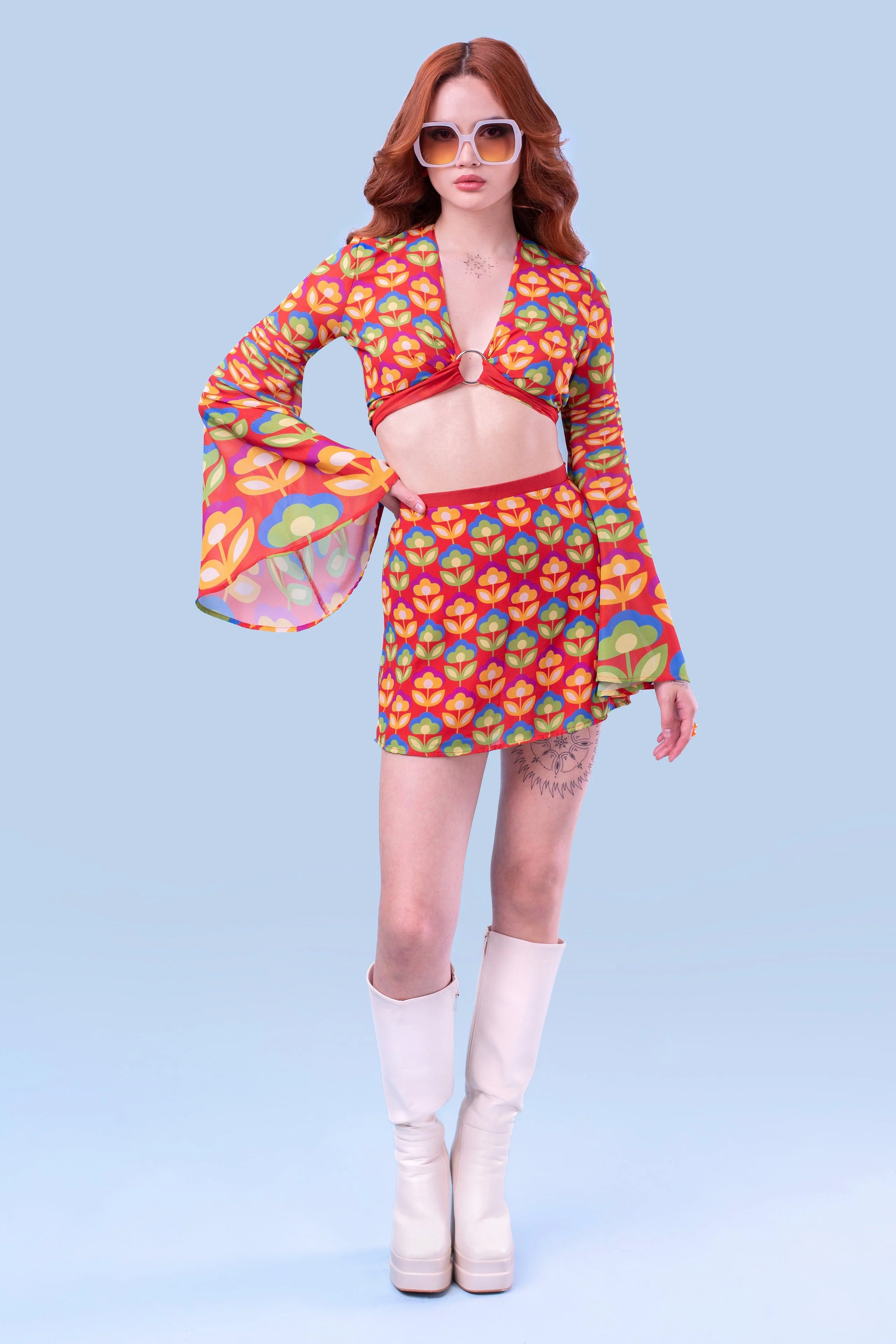 Righteous Bliss Bell Sleeve Tied Top - Image 3