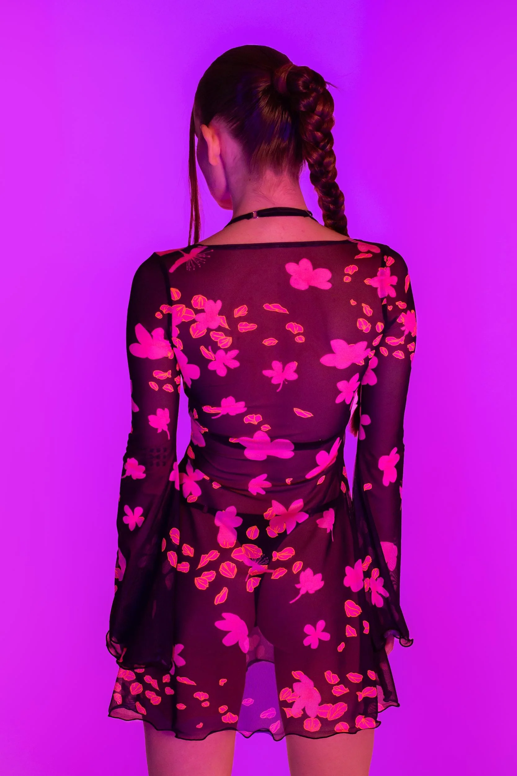 Sakura Mesh Mini Dress - Image 3
