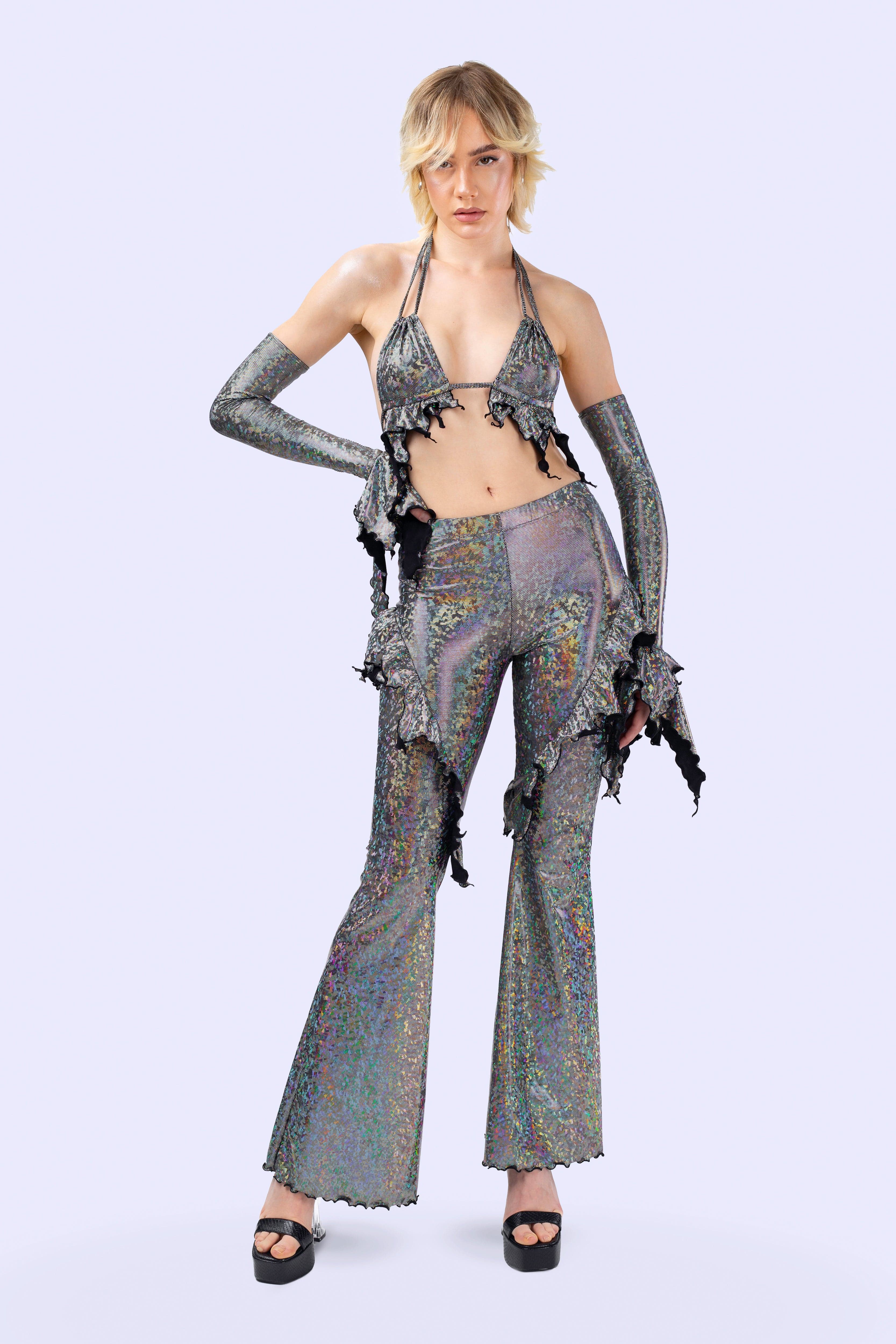 Silvermist Ruffled Crop Top - Image 3