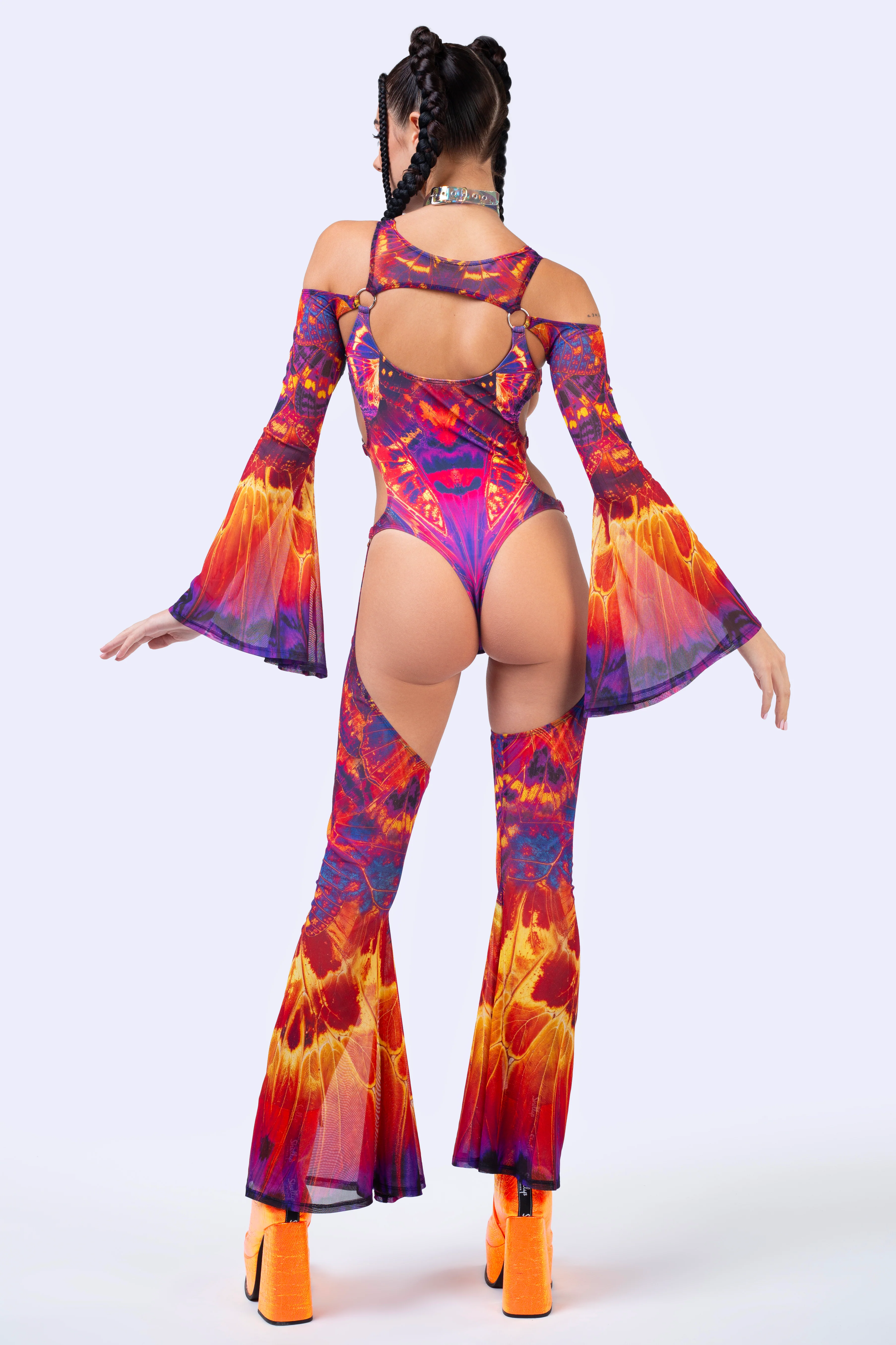 Solar Bloom Flared Chaps Catsuit - Image 5